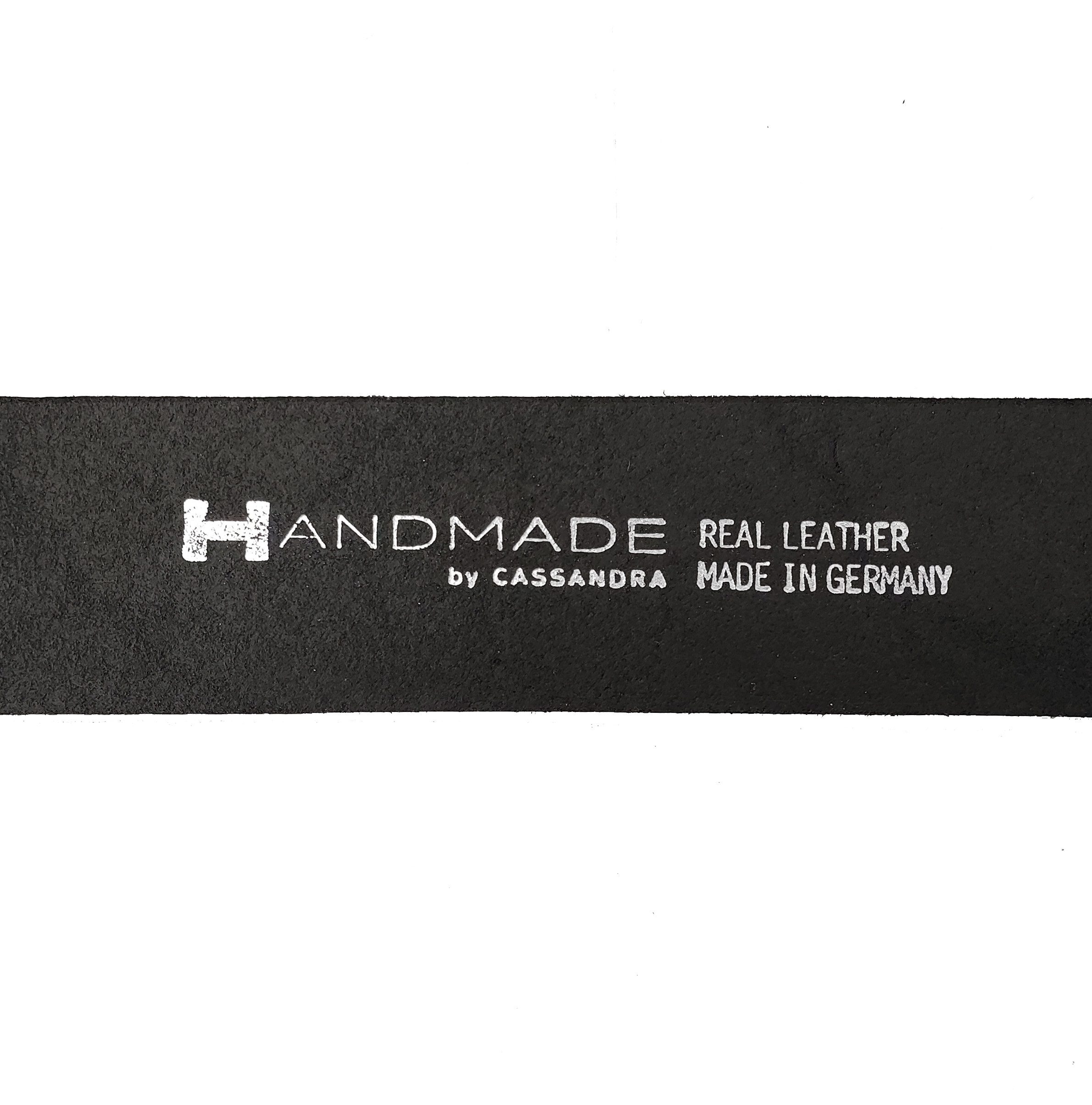 Handmade by CASSANDRA Ledergürtel mit edler H-Schließe - ECHT LEDER Made in Germany