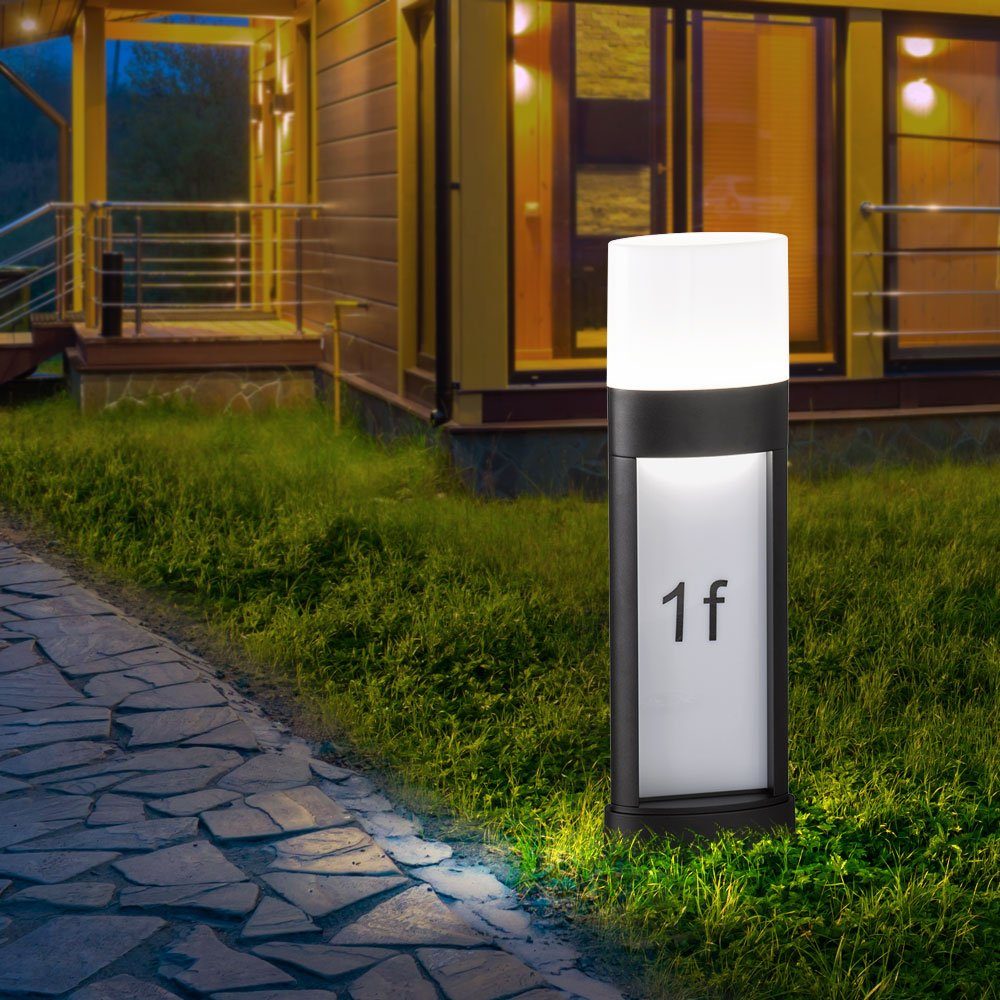 etc-shop LED IP54 Warmweiß, LED-Leuchtmittel verbaut, Außenleuchte Außen Hausnummer Außen-Stehlampe, Stehleuchte Eingangslampe fest
