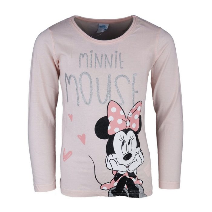 Disney Minnie Mouse Langarmshirt Kinder Shirt Gr. 104 bis 134 Baumwolle