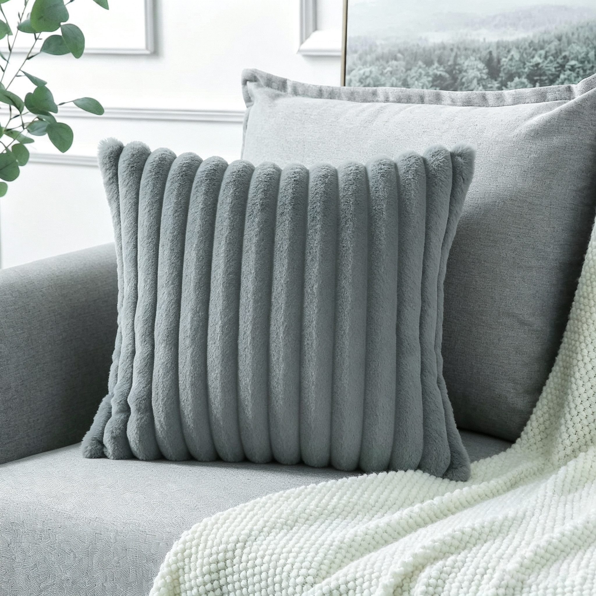 Fyrove Kissenbezug Kissenbezug Plüsch Kissenbezüge 1er Set Flauschig Deko Kissenbezug, Kissenbezüge Sofakissen Couchkissen Bezug Sofa mit Reißverschluss