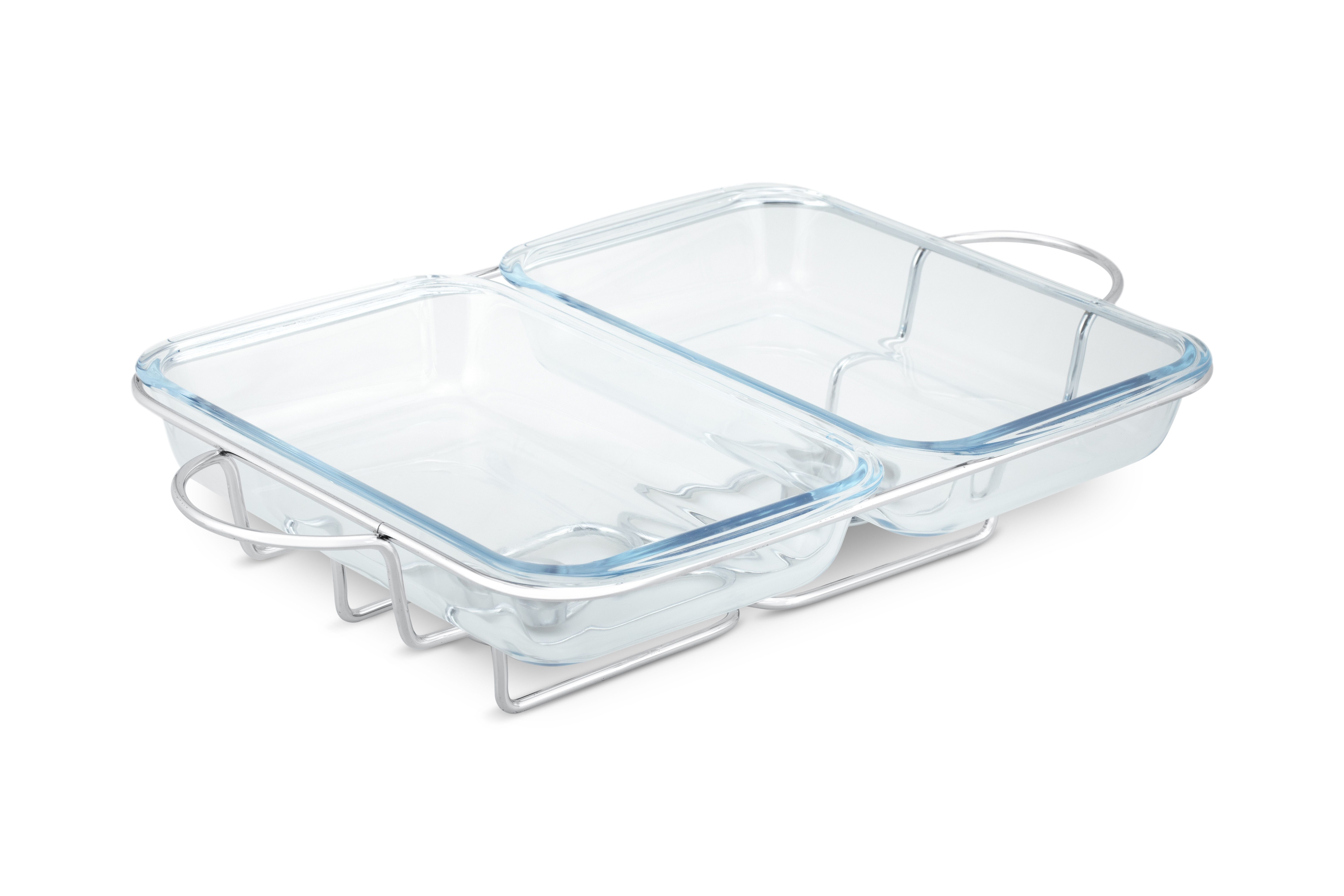 Edenberg Stövchen Speisenwärmer Gehärtetes Glas Edelstahl Warmhaltebehälter Catering, (2x 1.8L, 3-tlg., Eine ideale Geschenkidee! Sehr hochwertig) – Bild 4 von 5