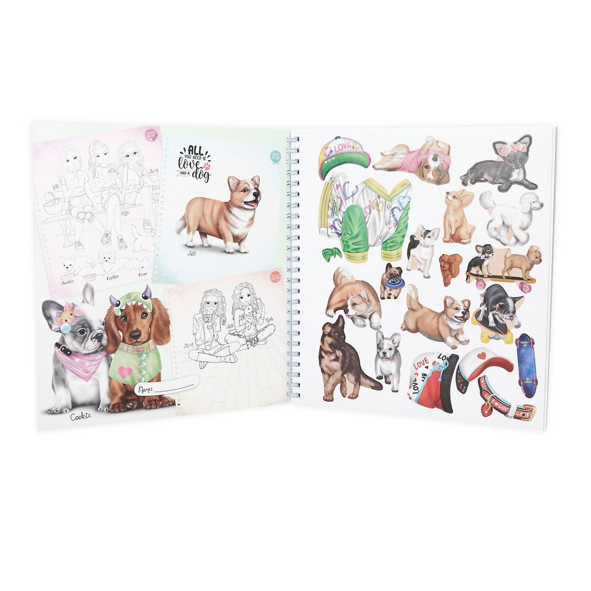 Depesche Malvorlage Create your TOPModel Doggy Malbuch Ausmalbuch Hunde