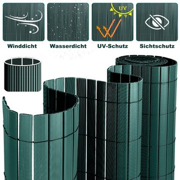 Randaco Balkonsichtschutz PVC Sichtschutzmatte mit verstärkter Konstruktion Sichtschutzzaun Grün Sichtschutz, Wind-, Sonnenschutz