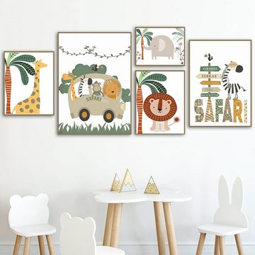 Color Design Poster Modell A451, 8er Set, (Bilder für Kinderzimmer Wohnzimmer Flur Küche Schlafzimmer), Dekoration Wandbild ohne Rahmen, Made in Germany