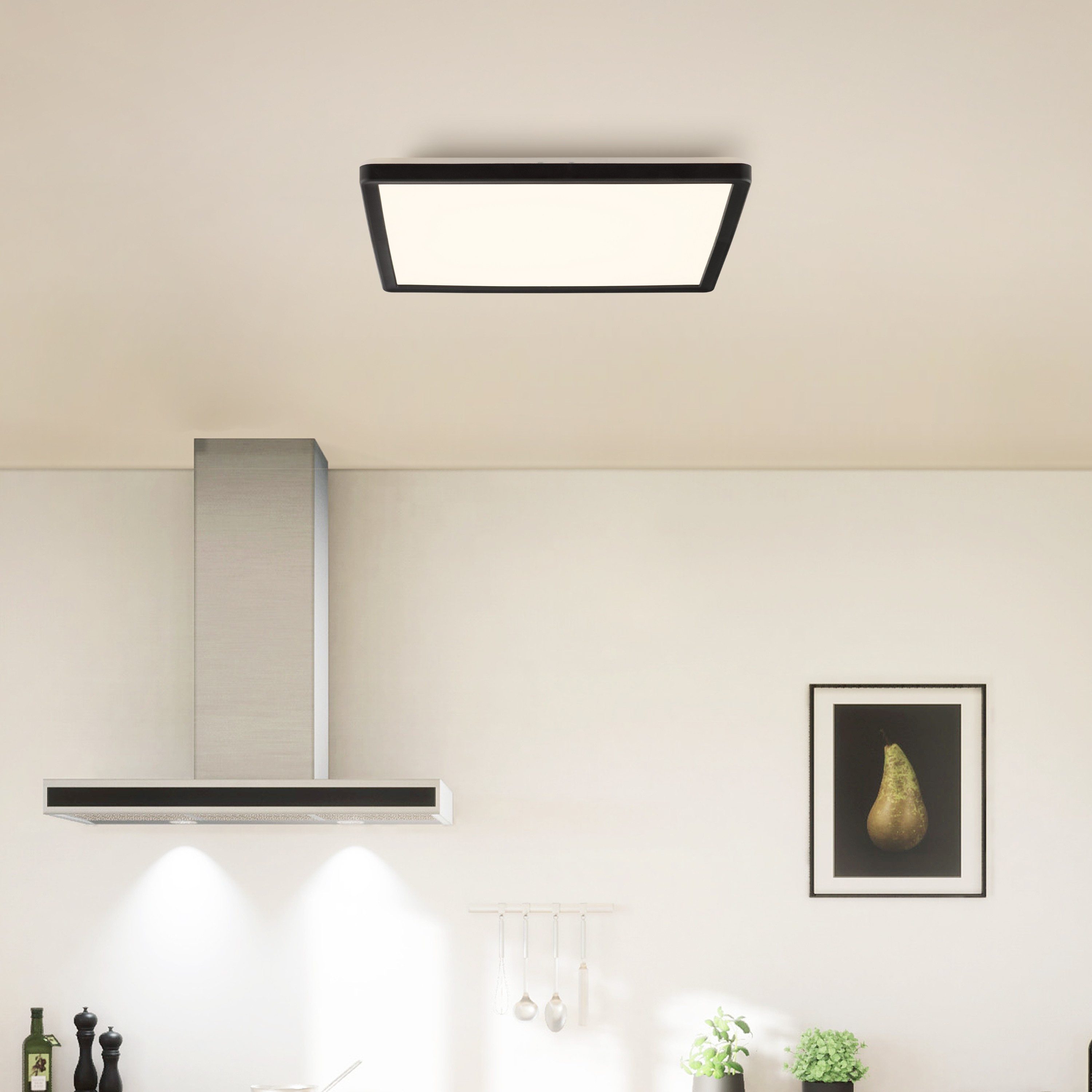 Hanseatic LED Panel DLP220A, CCT - über Fernbedienung, LED fest integriert, warmweiß - kaltweiß, Deckenlampe, Deckenleuchte, dimmbar, CCT über Wandschalter, Backlight