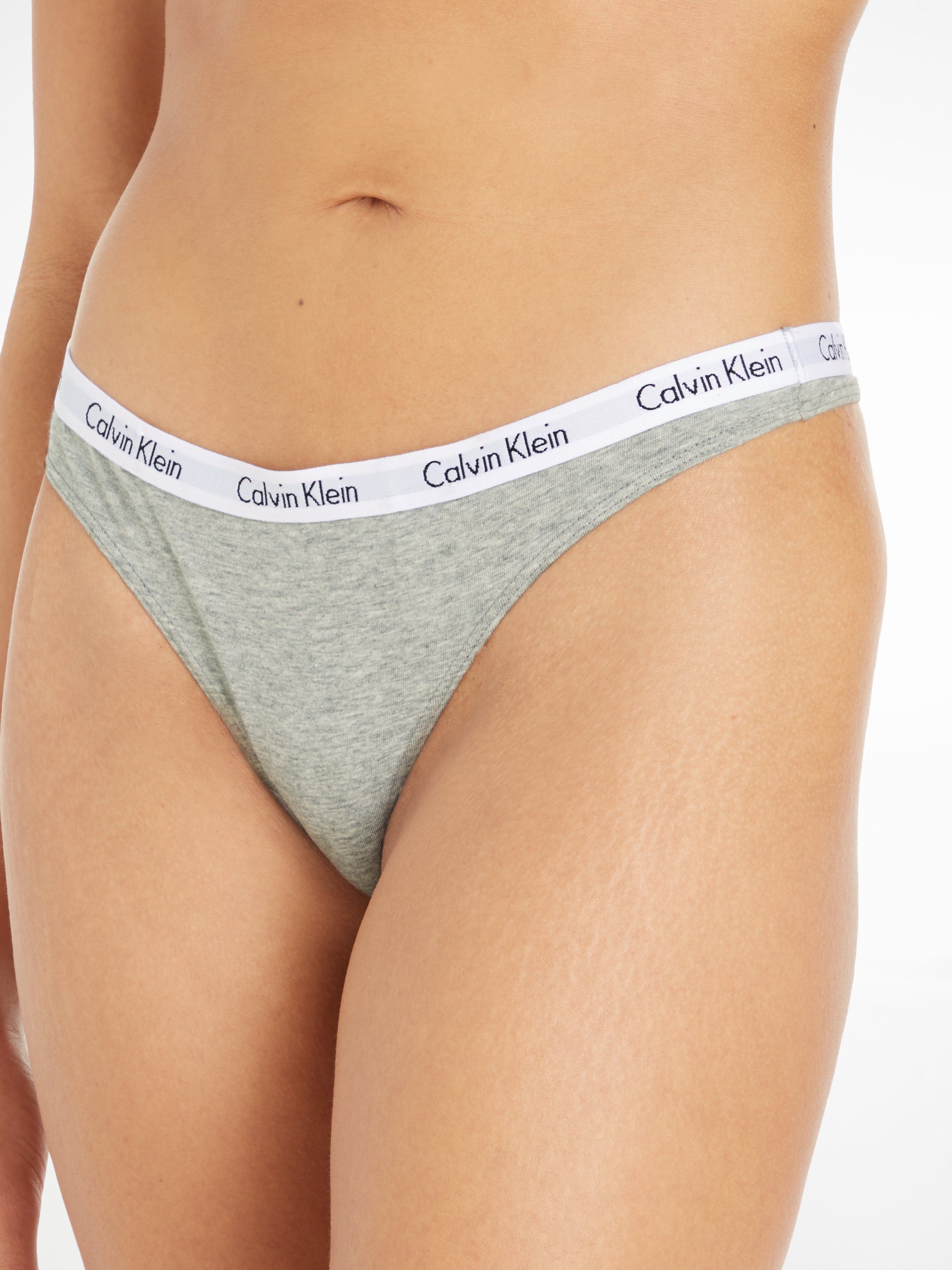 Calvin Klein Underwear T-String mit klassischem Logobund grau