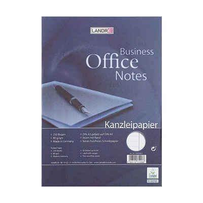 LANDRE Briefpapier Office, Kanzleipapier, Format DIN A3 auf A4, liniert mit Rand, 250 Bögen