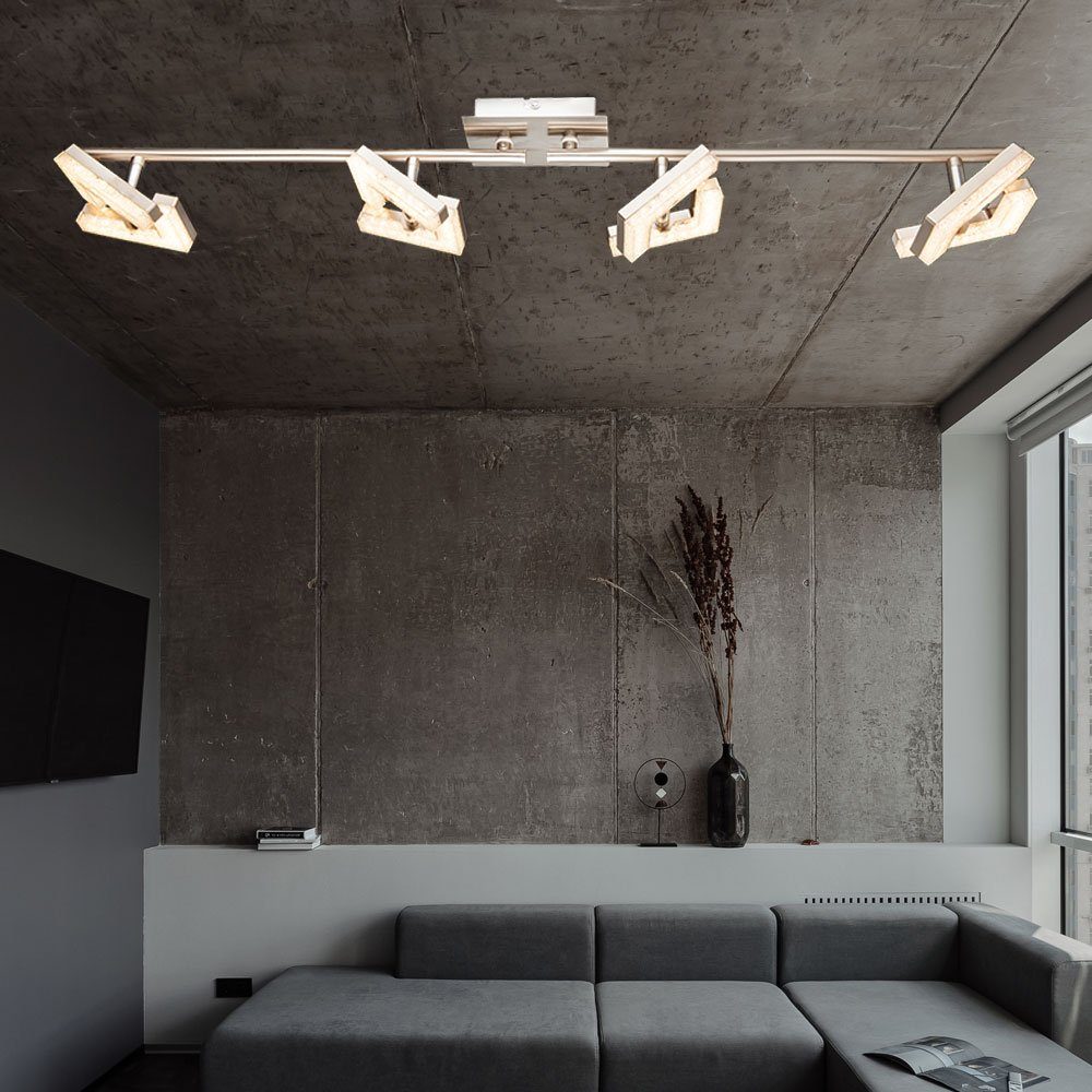 LED Deckenleuchte, inklusive, Zimmer Decken Wohn Leuchtmittel Warmweiß, Lampe Strahler Ess Globo Kristall Strahler