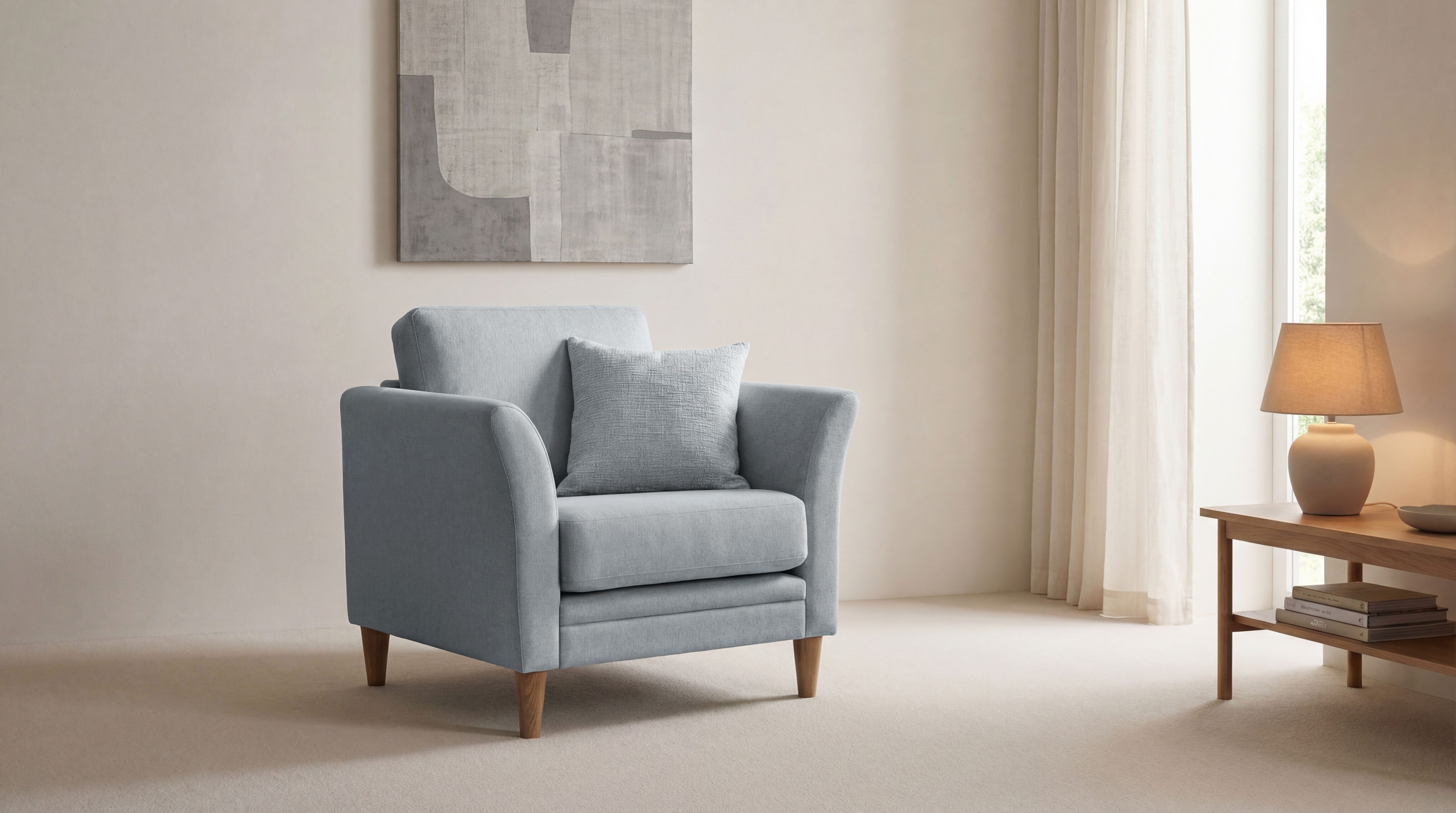 OTTO home Sessel Arellano, Breite 93 cm, klassisches Design, mit Massivholzfüßen, Webstoff fein