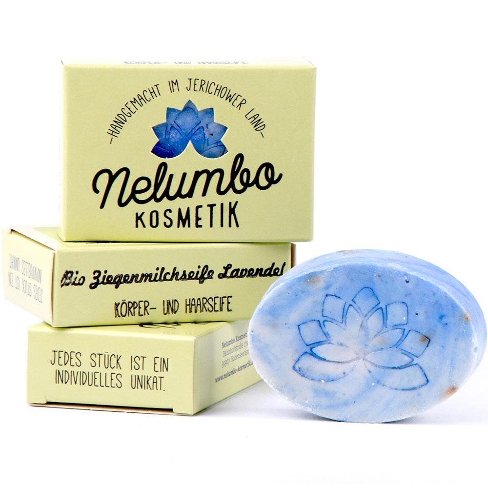 Nelumbo Kosmetik Handseife Ziegenmilchseife Lavendel, 50 g