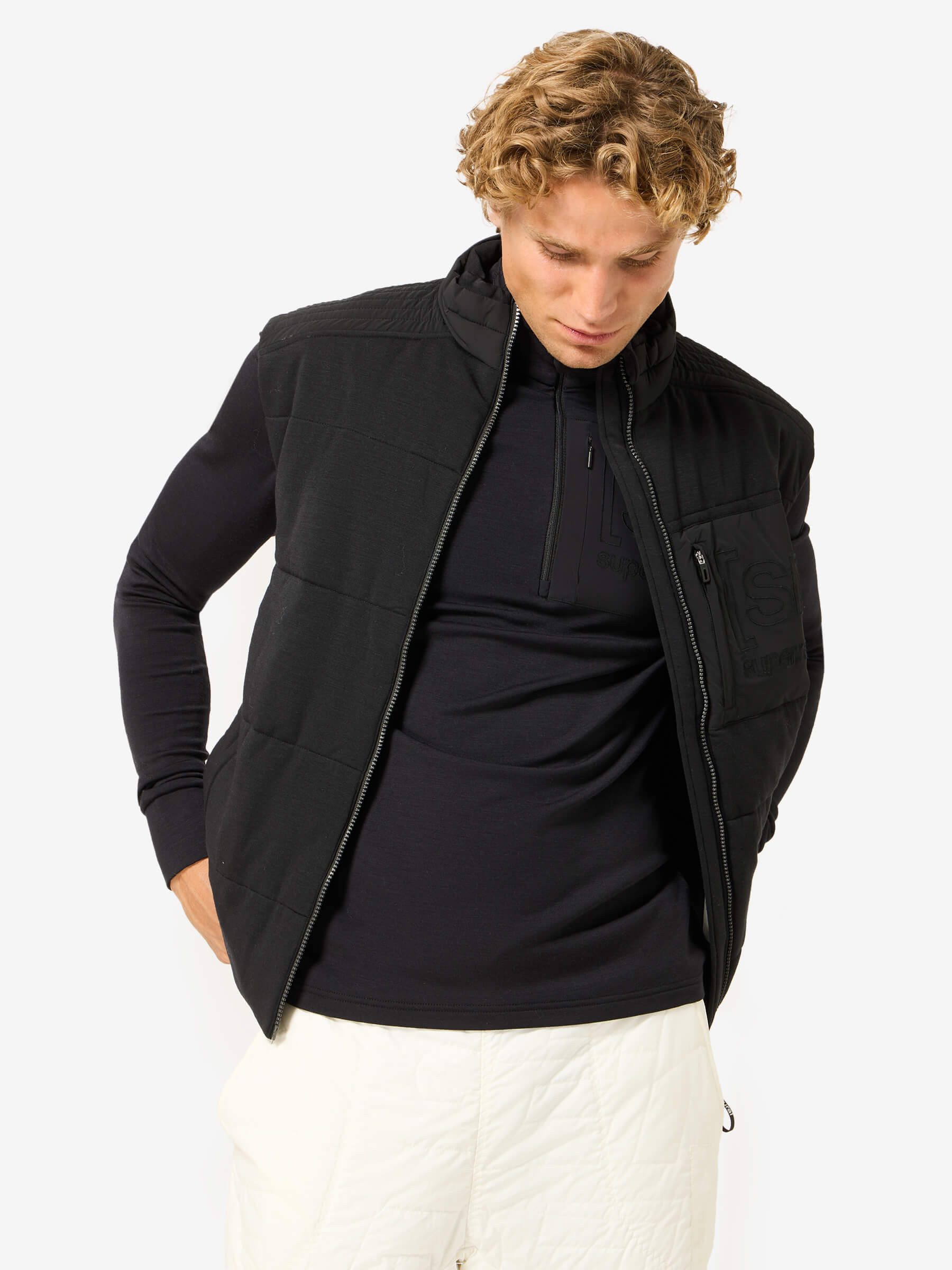 SUPER.NATURAL Outdoorjacke für Herren,Merino M SHIELD DWR VEST Brusttasche, atmungsaktiv