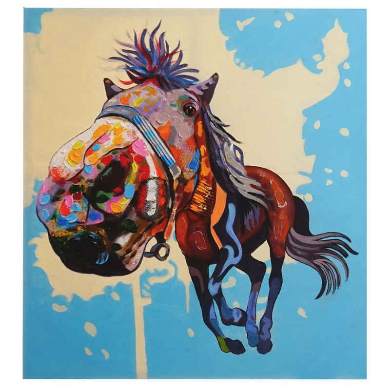 MCW Ölgemälde Wandbild Pferd, Pferd, Handgemalt, Hohe Qualität, Jedes Bild ein Unikat, Ölfarben