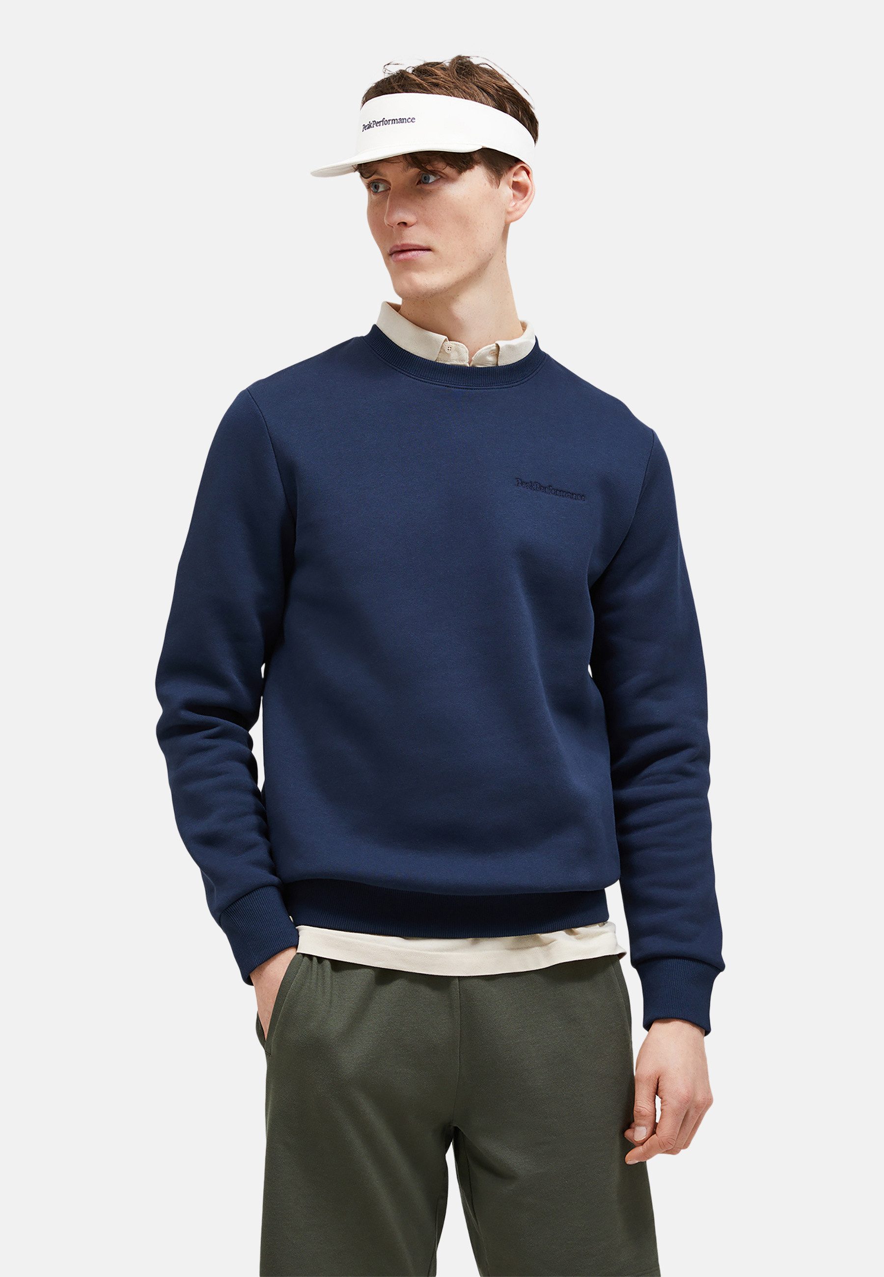 Peak Performance Sweatshirt M Original Small Logo Crew Ton-in-Ton-Nähte