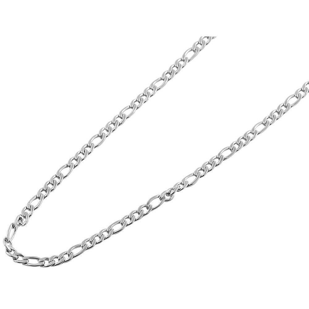 Kette ohne Anhänger Halskette – Figarokette aus Edelstahl 50 cm