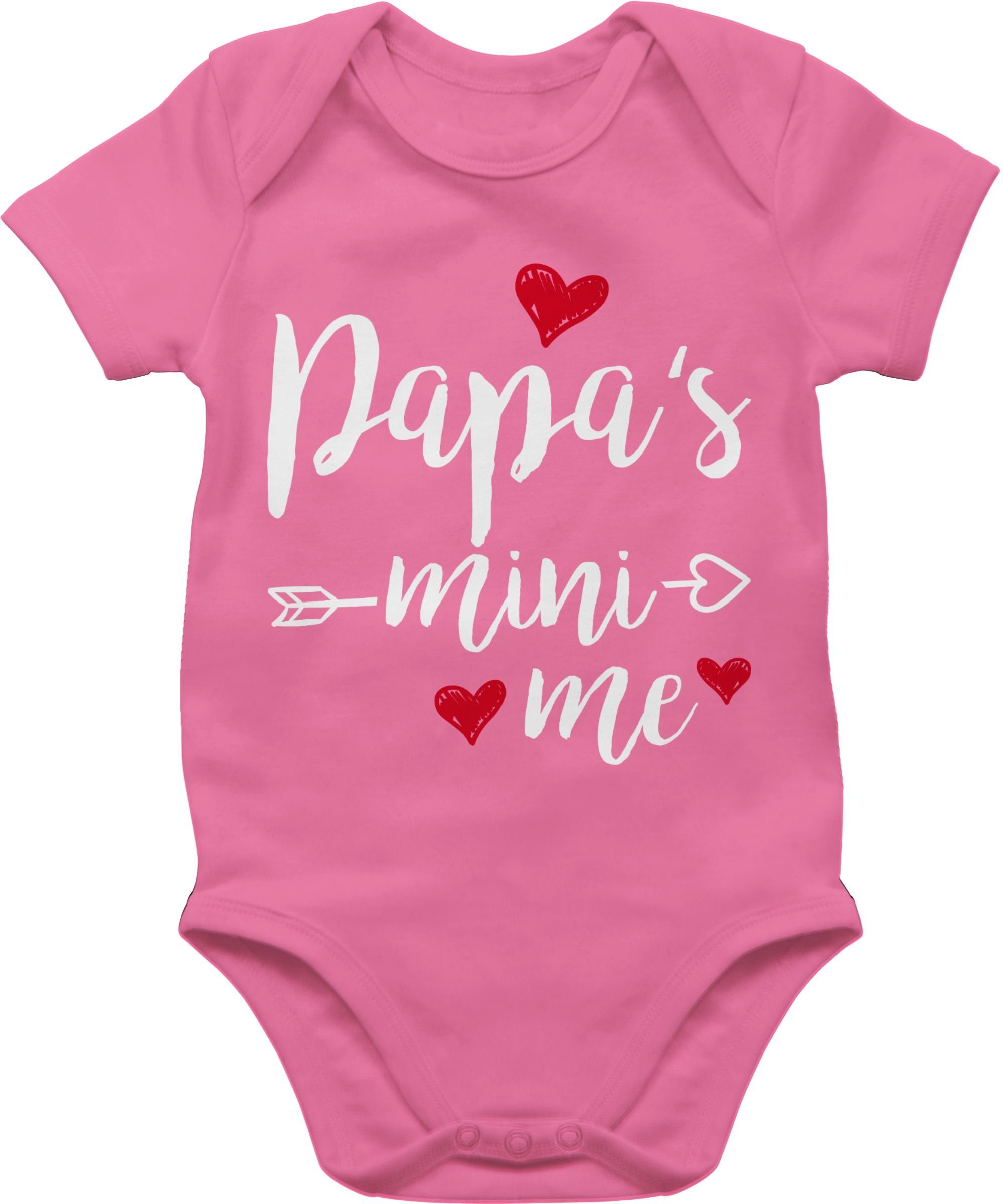 Shirtracer Shirtbody Papas Papa Mini Me - Ich liebe Dich Papa Geschenk Vatertag Baby 3 Pink
