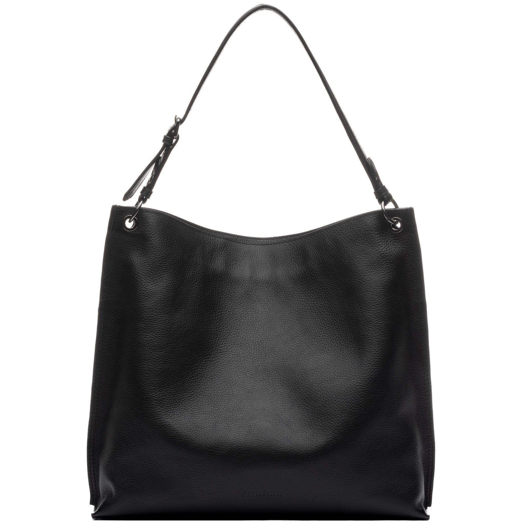 FEYNSINN Umhängetasche echt Leder Hobo Beutel Schultertasche groß schwarz, Schultertasche Echtleder für Damen, Handtasche schwarz