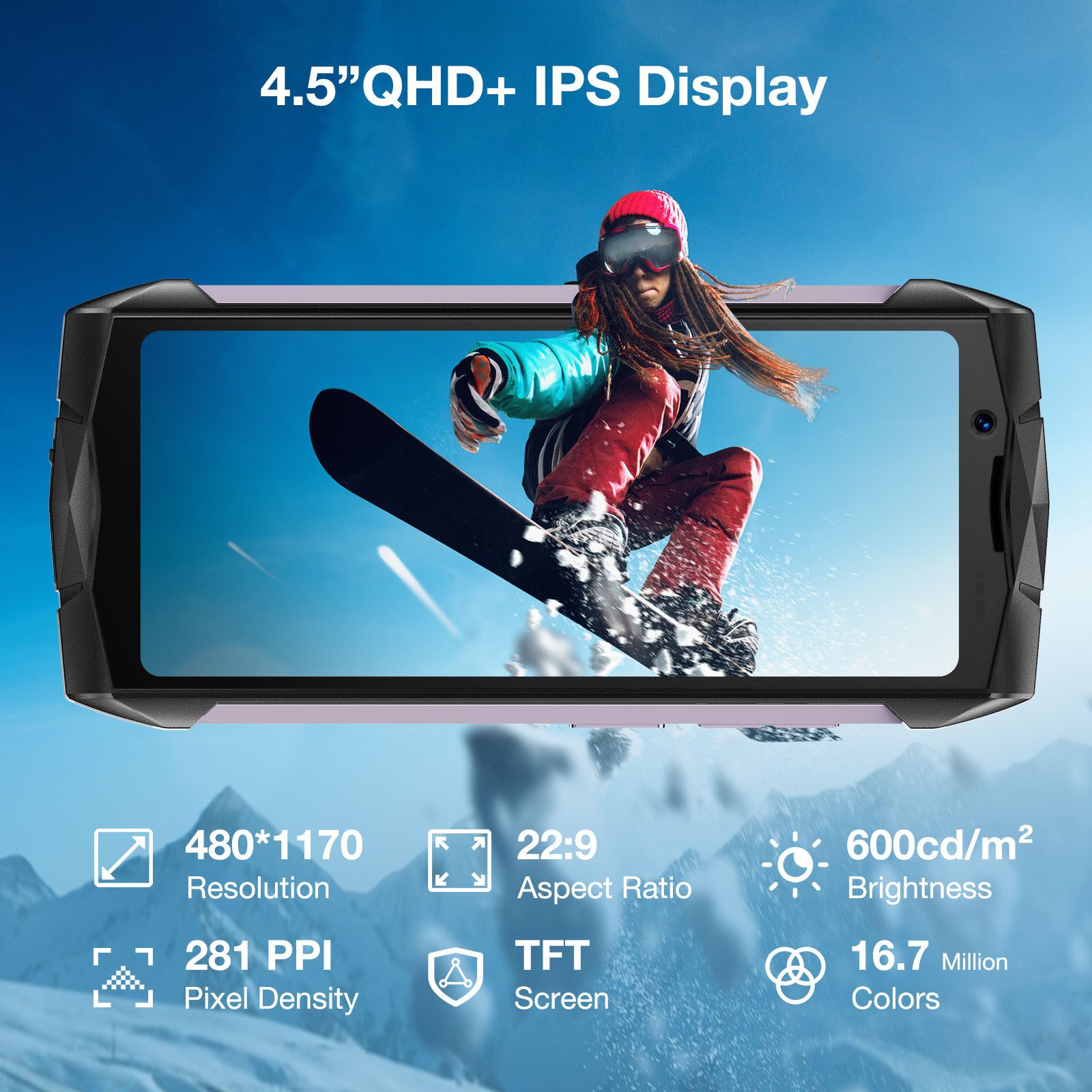 DOOGEE SMINI, 4.5 Zoll, 15 GB+256 GB, 3000 mAh, Outdoor Smartphone (4,5 Zoll, 256 GB Speicherplatz, 50 MP Kamera, NFC unterstütz, 8 +7 GB erweiterter)
