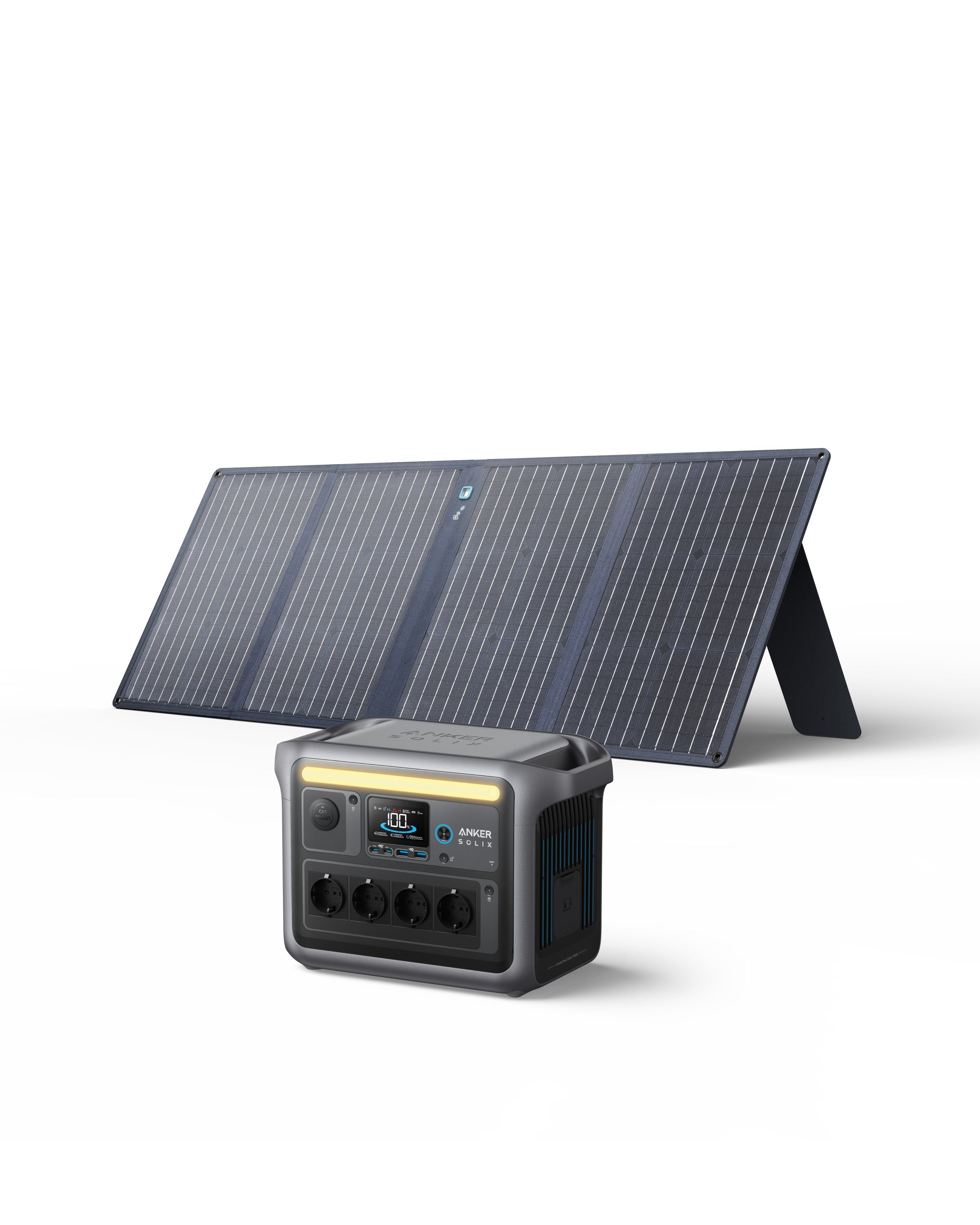 mit Tragbare Anker (1-tlg) Powerstation Stromgenerator Solarpanel, C1000 100W Set