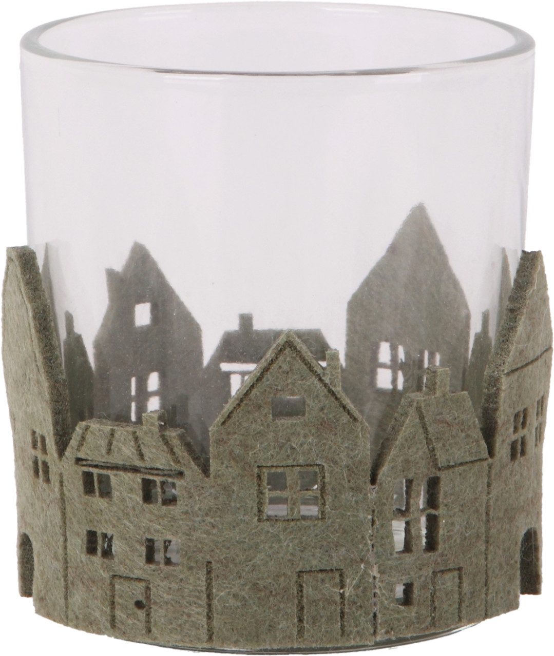Trend Line Windlicht Windlicht Weihnachten Glas Ø 7 x 8 cm transparent