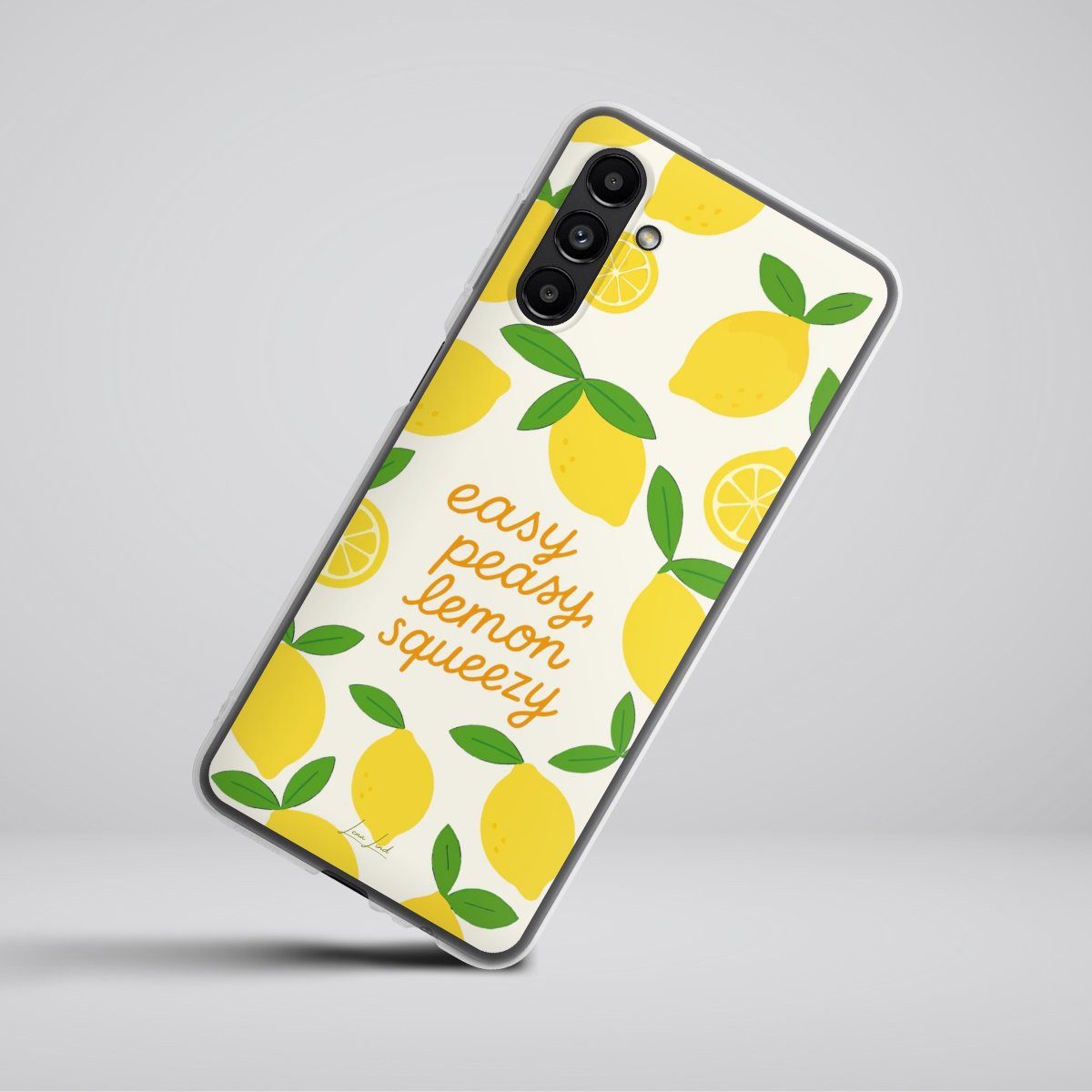DeinDesign Handyhülle Zitrone Spruch Statement Easy Peasy Lemon Queezy, Samsung Galaxy A04s Silikon Hülle Bumper Case Handy Schutzhülle