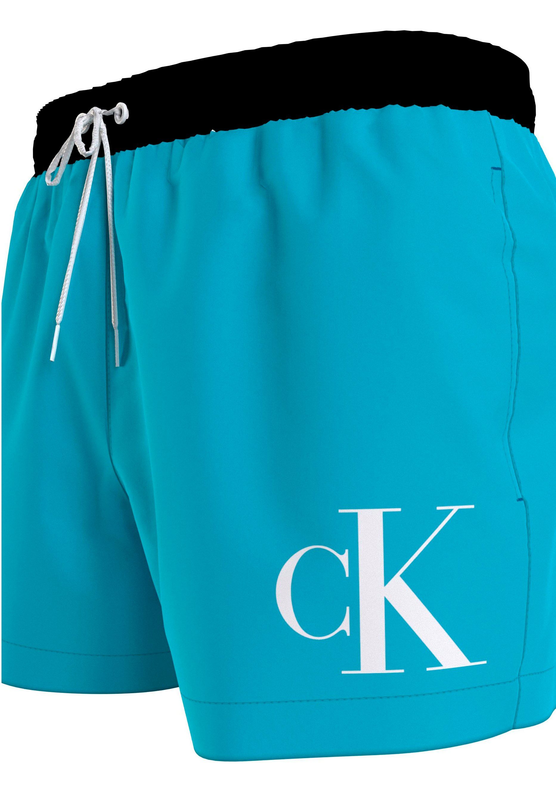 Logodruck mit Badehose Calvin Klein blau Swimwear