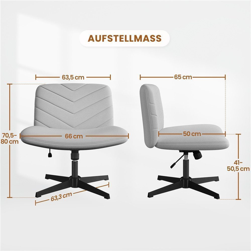 Yaheetech Drehstuhl Höhenverstellbarer Polstersessel, Schreibtischstuhl mit breitem Sitzkissen, 360° drehbar – Bild 4 von 5