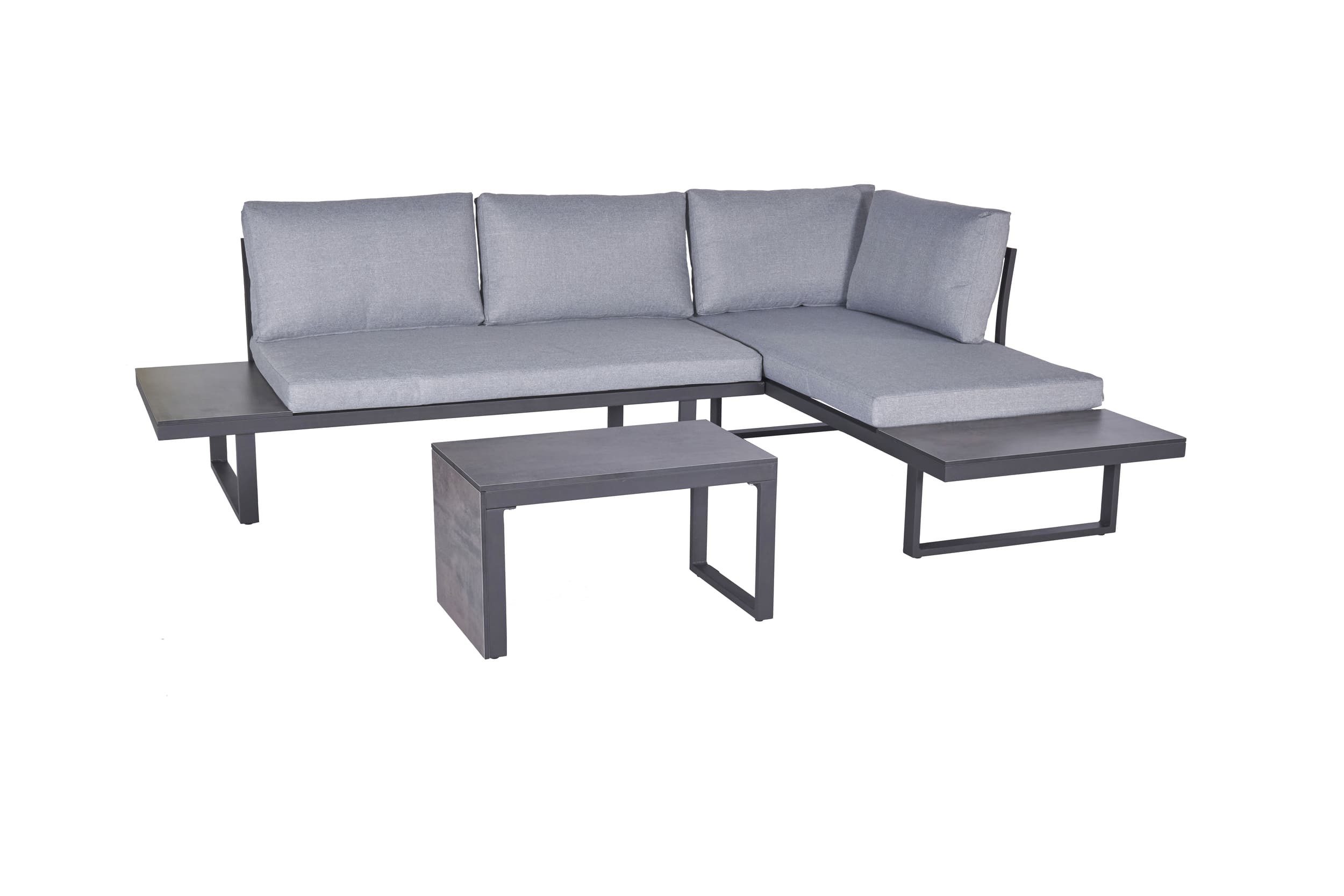 dasmöbelwerk Gartenlounge-Set Gartenlounge Loungeset Ecksofa Balkonset Nairobi 3tlg. Aluminium/HPL, (3-tlg), vielfältige Stellmöglichkeiten