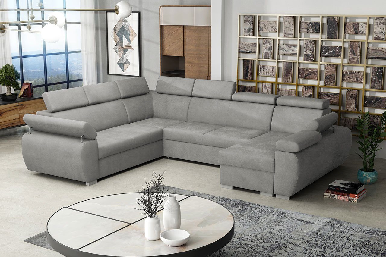 U-Form Ecksofa Magnum U - Riesenwohnlandschaft Mit Schlaffunktion & Stauraum, Wasserabweisend & Haustierfreundlich