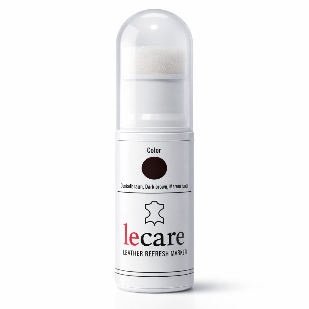 LeCare Schuhputzbürste LeCare Sohlenrandfarbe dunkelbraun, 25 ml Flasche mit Schwammaufträger