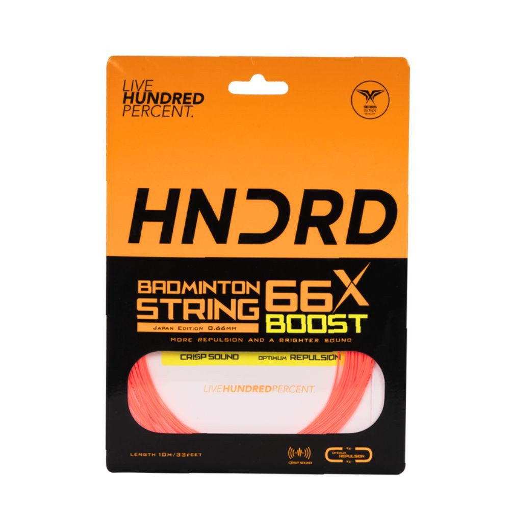 hundred Saiten 66X Boost Badminton Saite Graphitschwarz Power Kontrolle Haltbar, (Badminton Saite), Hohe Schlagkraft, präzise Kontrolle, langlebig