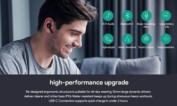 AUKEY EP-T21S Earbuds wireless In-Ear-Kopfhörer (Sprachassistent, Bluetooth, True Wireless, 30h Spielzeit, Noise Cancelling, IPX6, BT5, Touch Control)