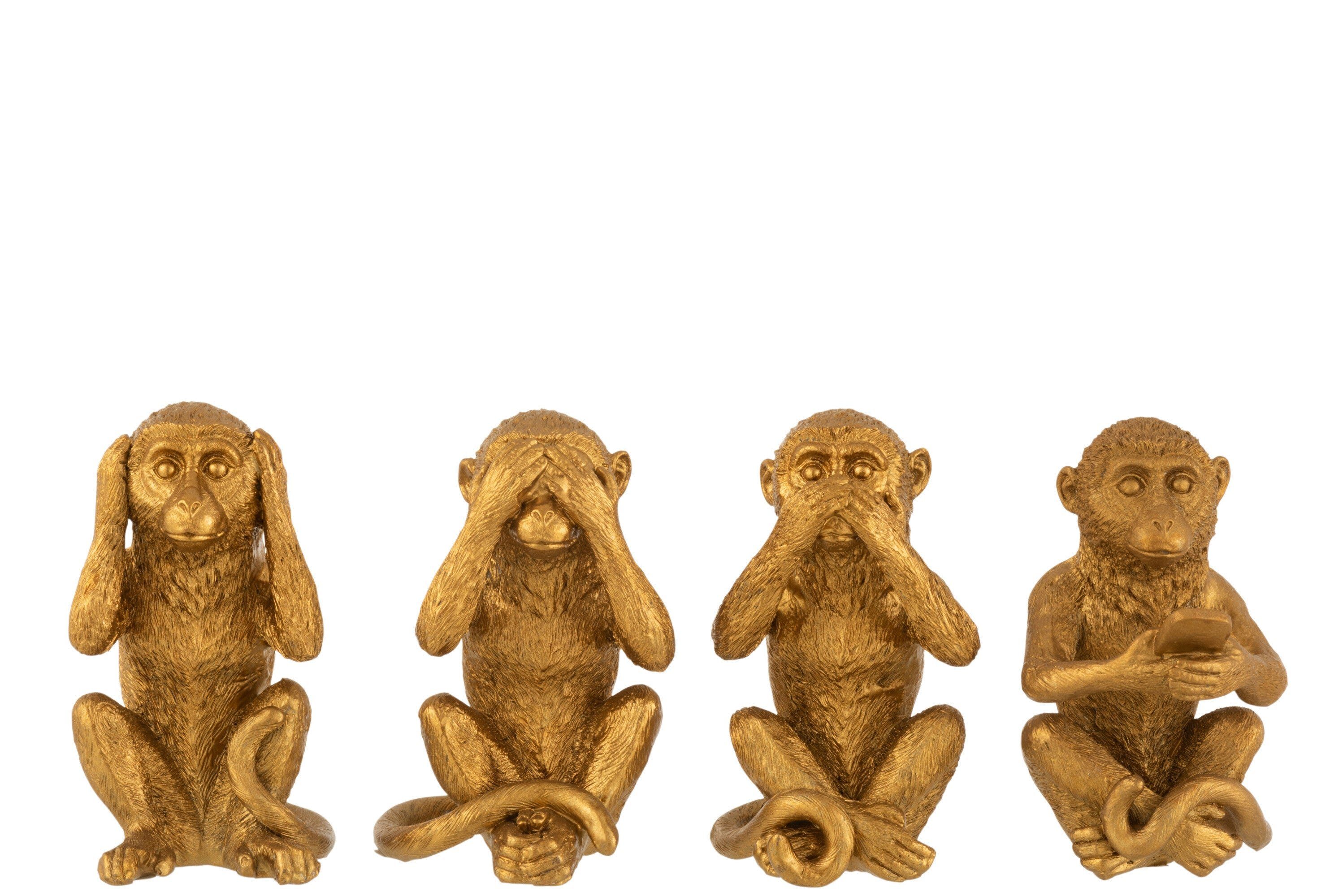 4 Affen Goldene Sagen Hören, Dekoobjekt GILDE Chatten Sehen, & nichts