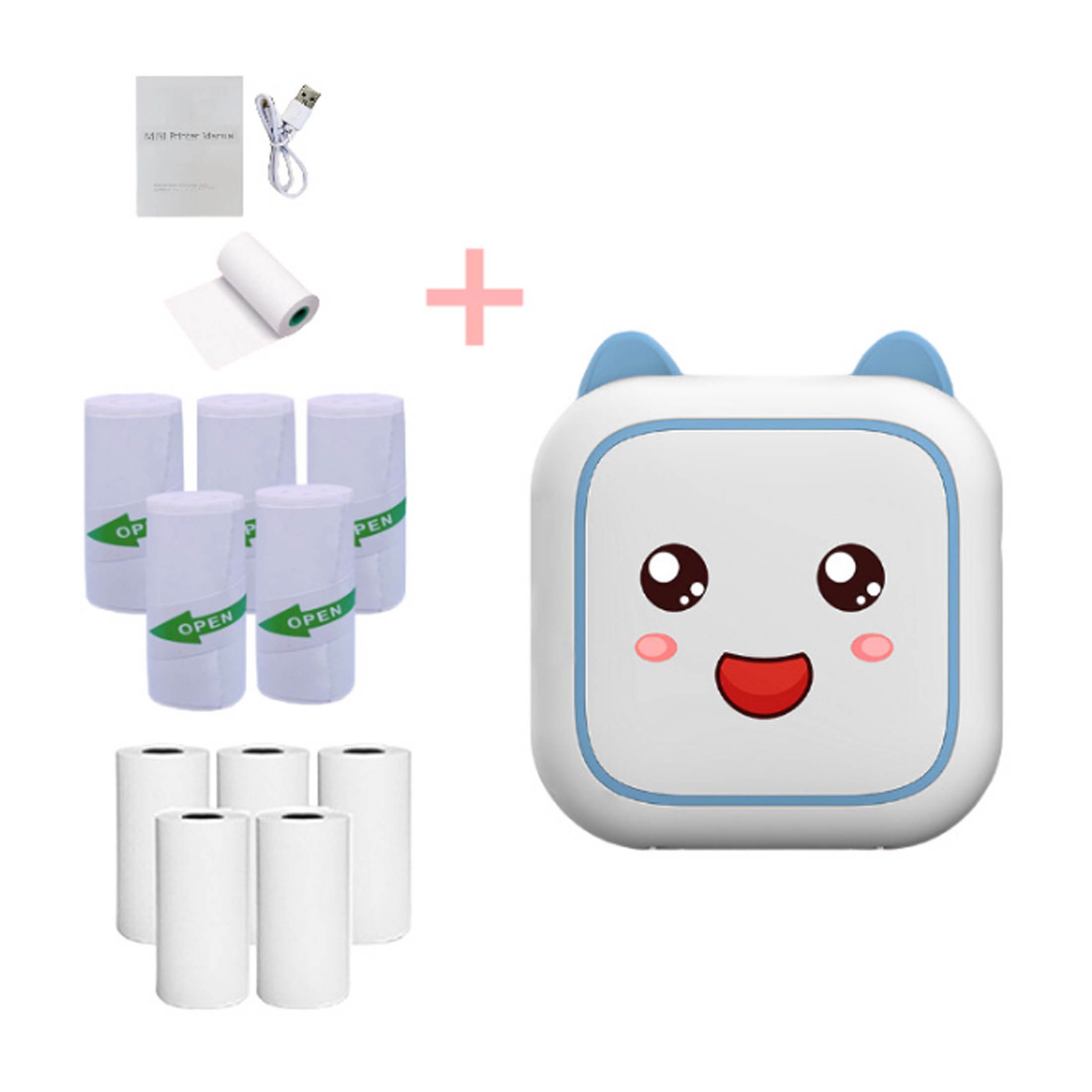 TAMEY Thermodrucker, 5 Rollen selbstklebendes Papier +5 Rollen Druckpapier Fotodrucker, (LAN (Ethernet), WLAN (Wi-Fi), Multifunktionsdrucker mit 200 dpi Druckgenauigkeit, druckfertig)