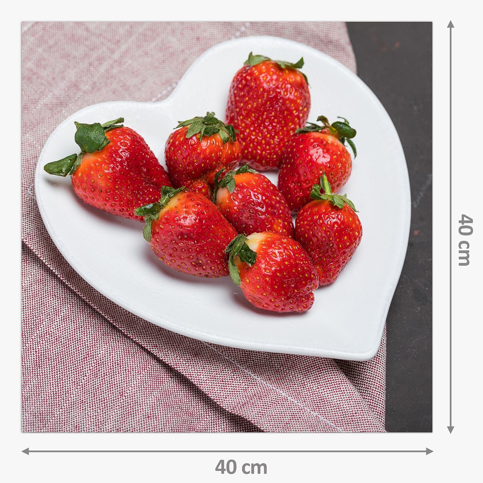 Küchenrückwand Glas Erdbeeren mit Spritzschutz Primedeco Motiv Küchenrückwand Herzteller mit