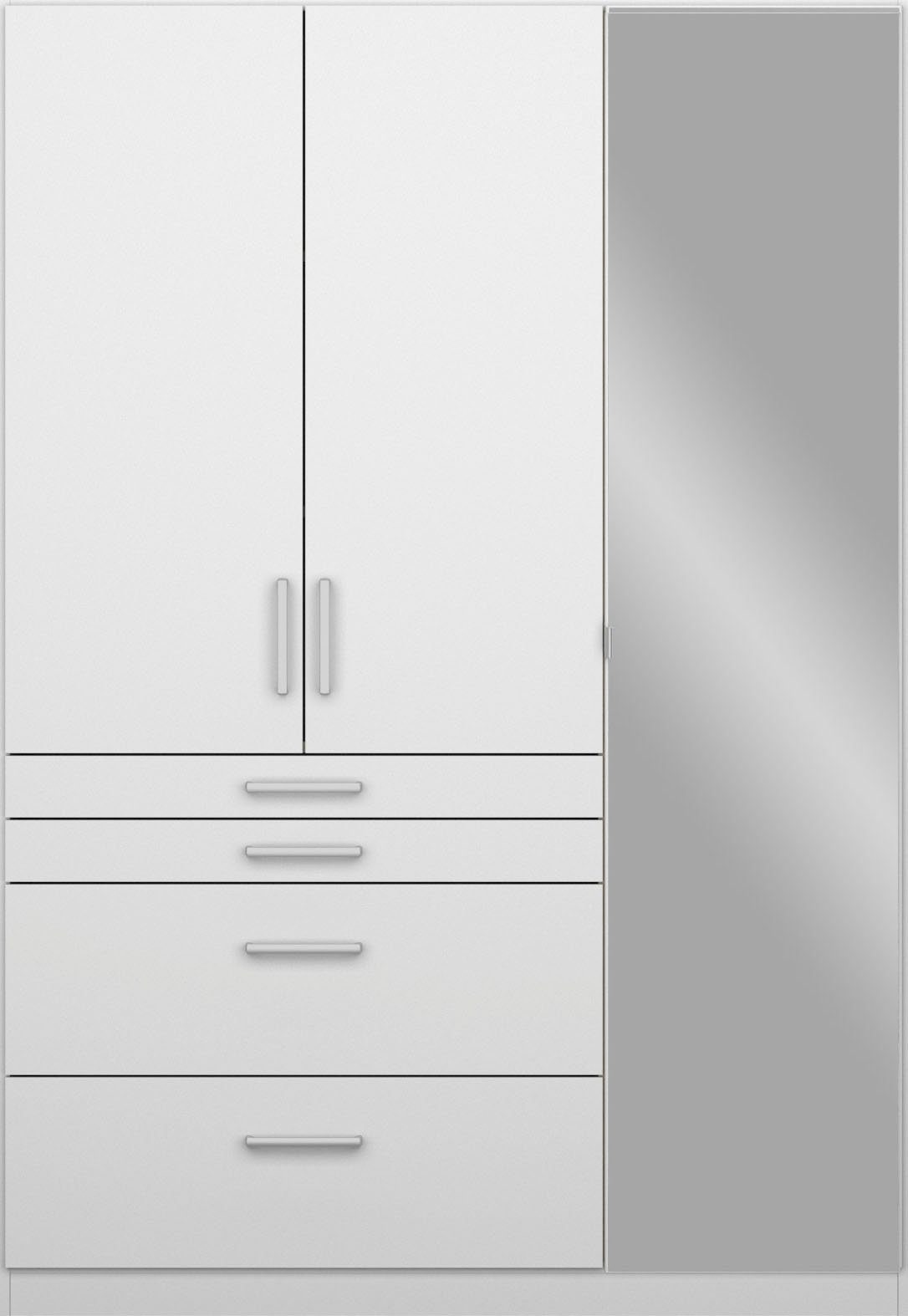 rauch Drehtürenschrank Kleiderschrank Schrank Garderobe Garderobenschrank Topseller HOMBURG mit Spiegel, oberer Schubkasten mit Einteilung MADE IN GERMANY