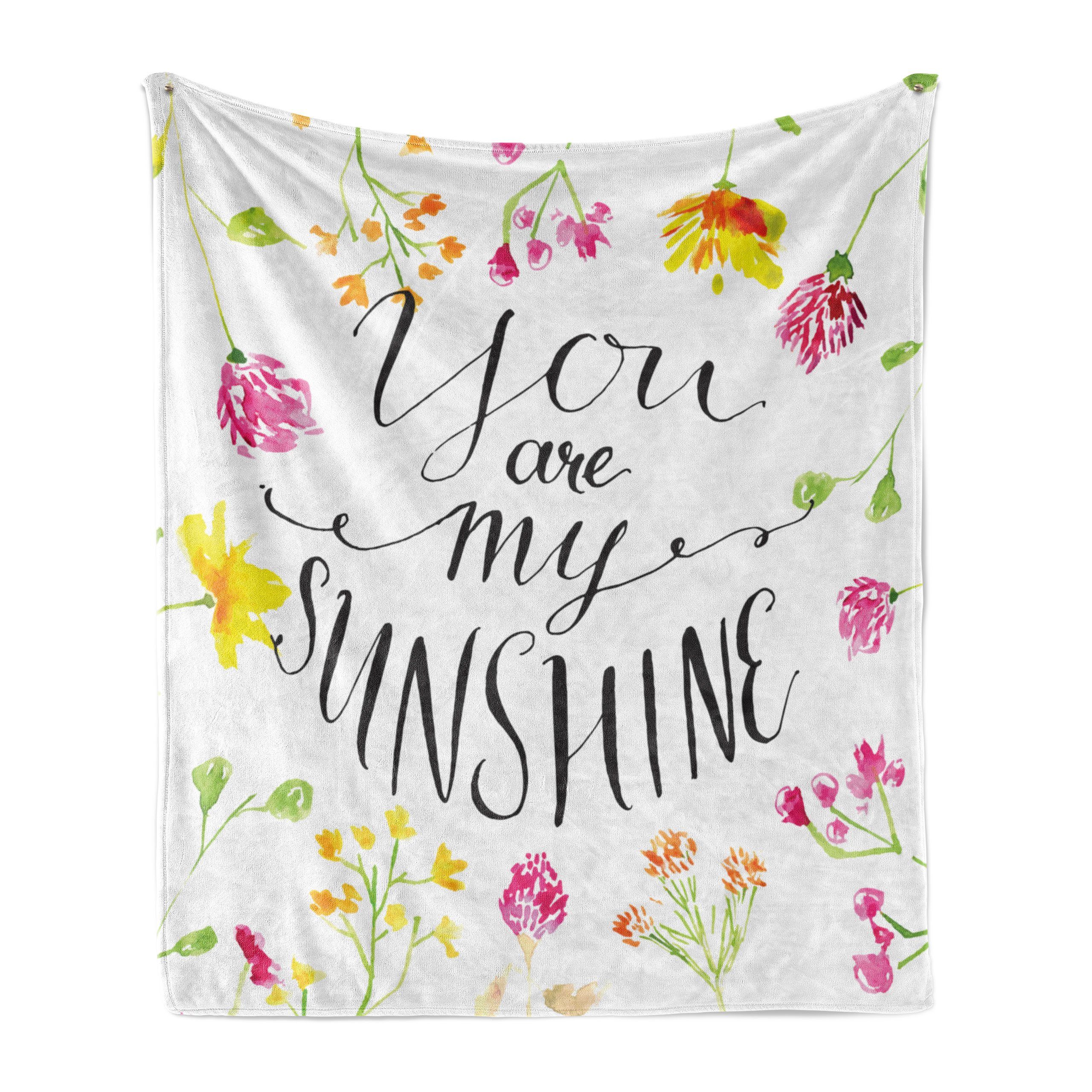 Wohndecke Gemütlicher Plüsch für den Innen- und Außenbereich, Abakuhaus, Zitat Liebend My Sunshine Slogan