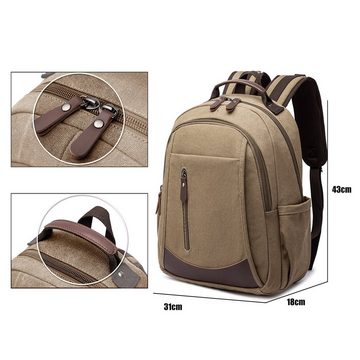 TAN.TOMI Rucksack Eleganter Rucksack für Uni, Schule und Arbeit im Retro-Look (Herren), mit Laptopfach