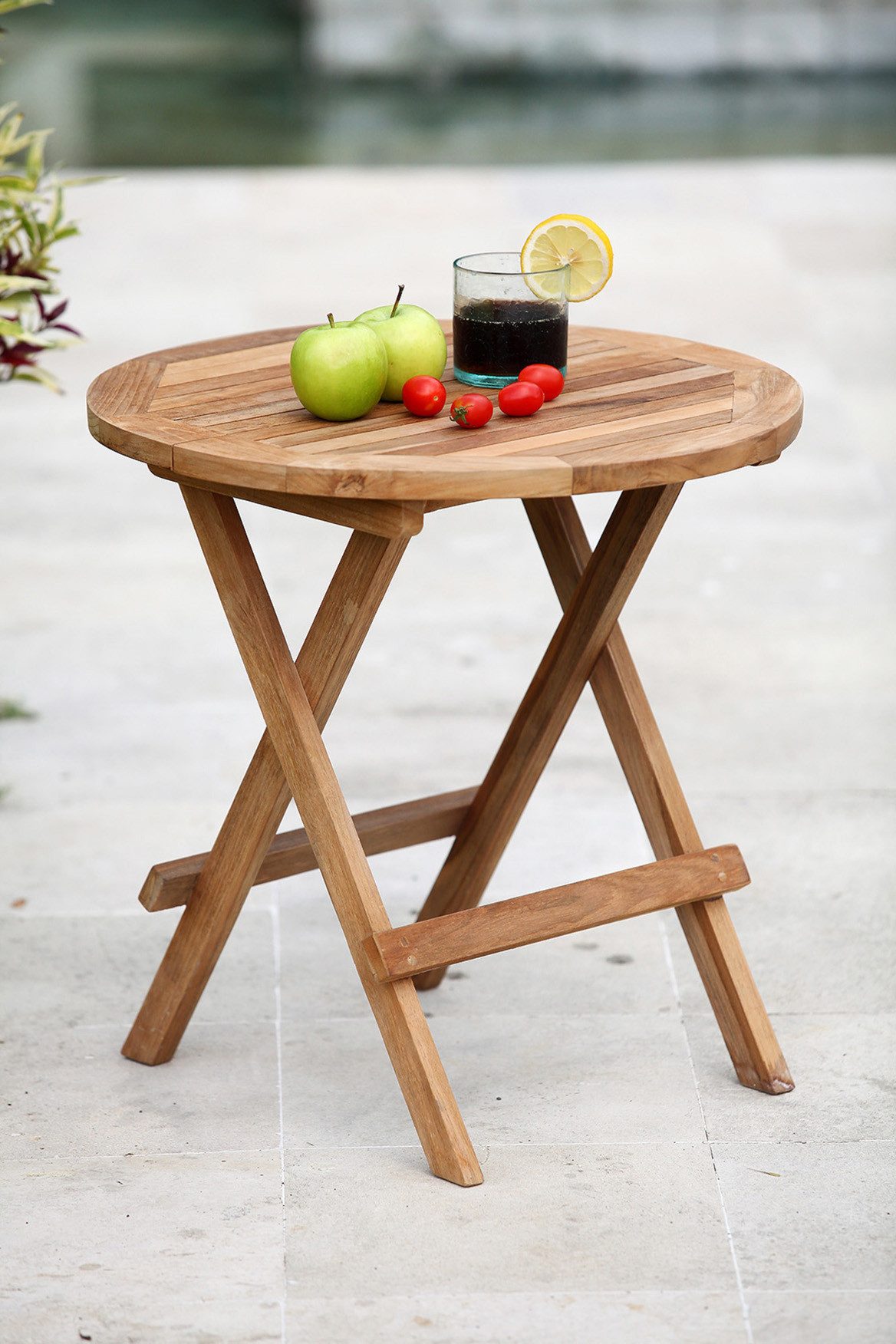 More2Home Beistelltisch PICNIC-1, Teak massiv, klappbar