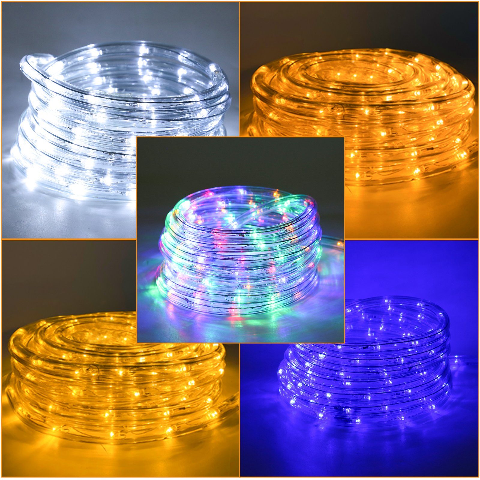 Lichterschlauch Clanmacy Lichtschlauch LED-Lichterkette LED Wasserdicht Lichterkette