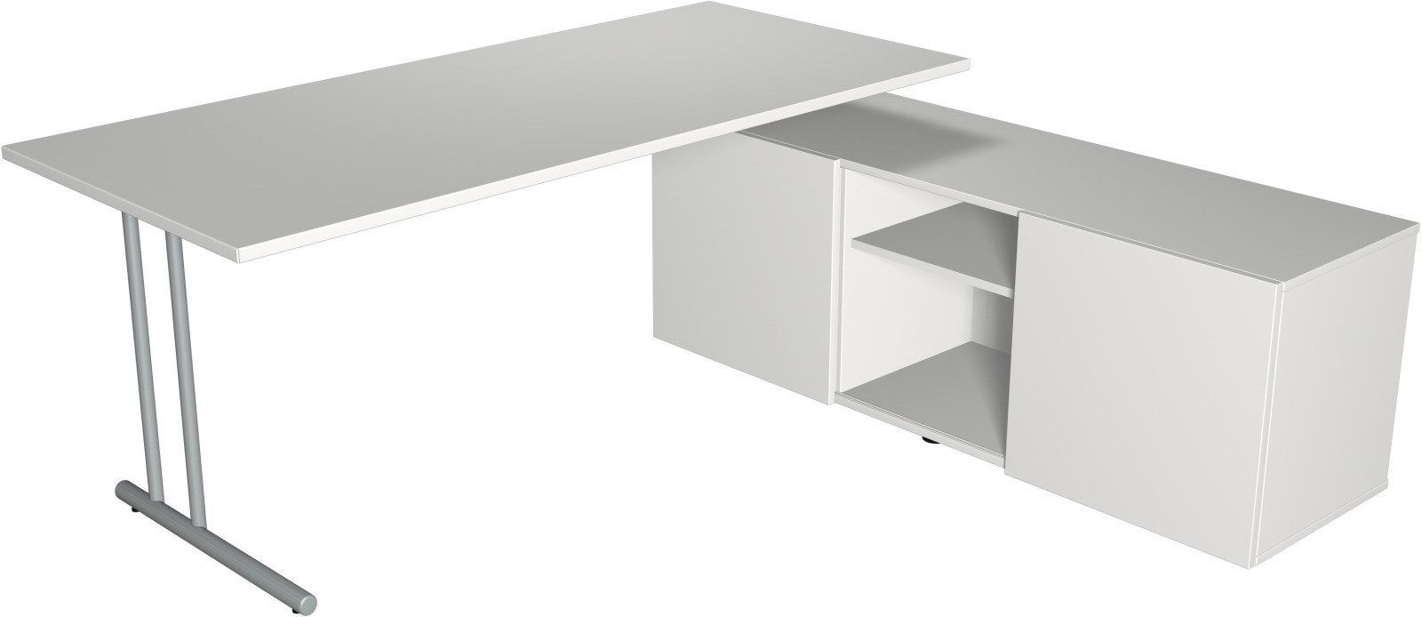 KERKMANN Schreibtisch Schreibtisch start up BxT 180x80 mit Sideboard weiß