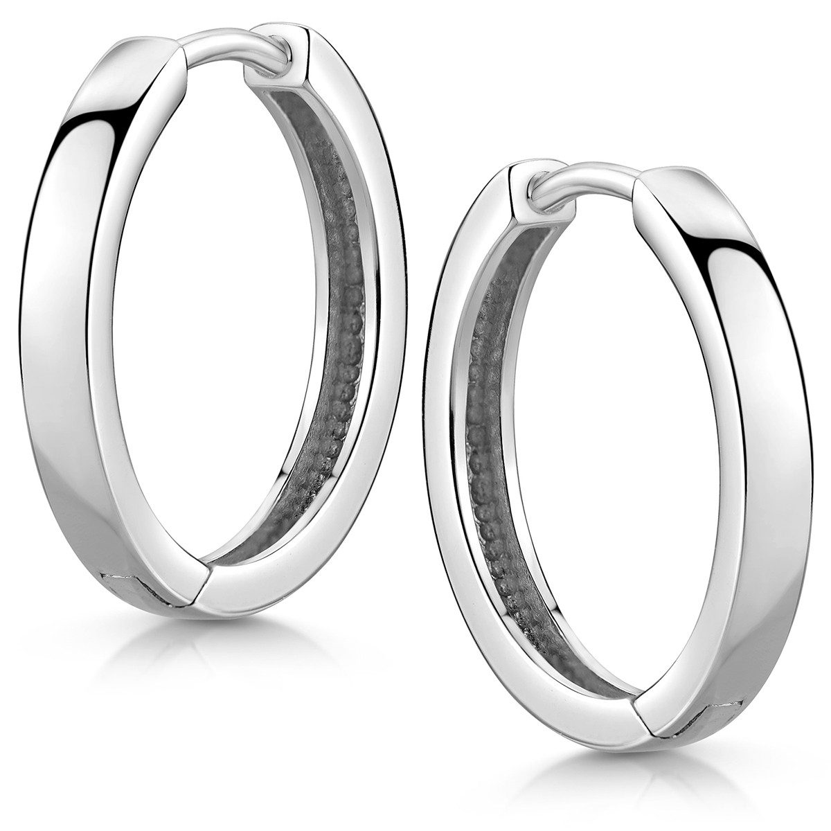 Materia Paar Creolen Damen Silber klassisch Ø21mm SO-426, 925 Sterling Silber, rhodiniert