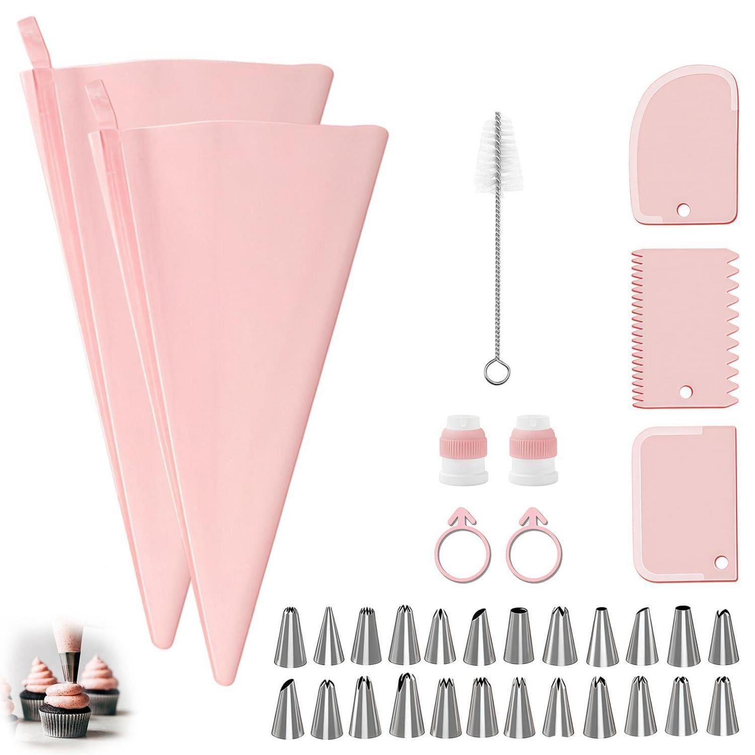 LuxusKollektion Spritzbeutel Spritzbeutel Set mit 37 Teilen, Silikon, Edelstahl