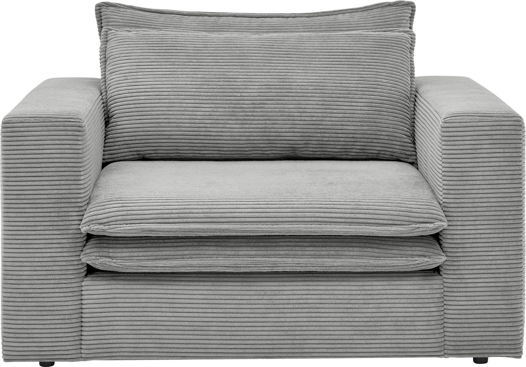 Style of trendiger Loveseat Cord, Loveseat Places Hellgrau PIAGGE, Hochwertiger