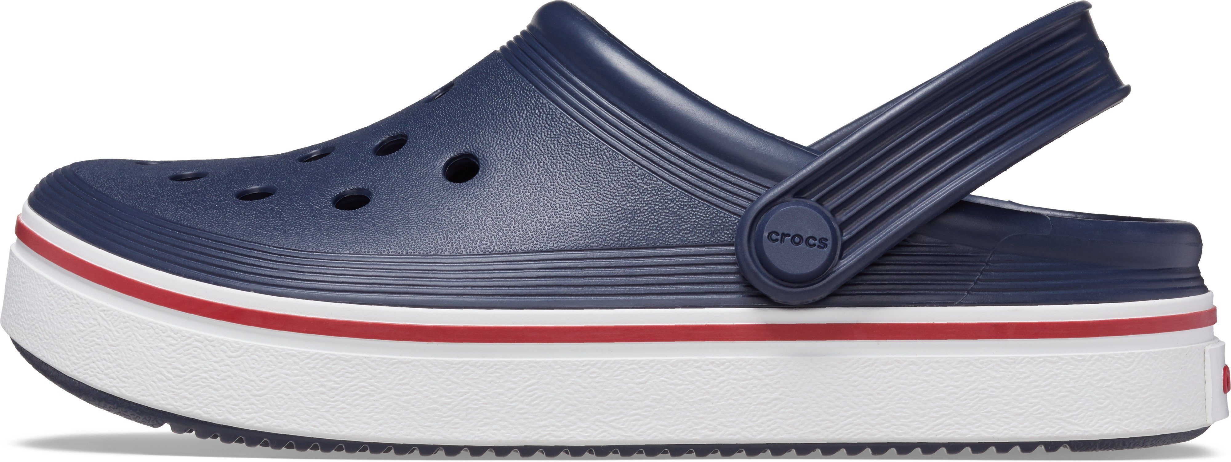 Clog Crocs Crocband T navy-pepper mit Zehenbereich Hausschuh geschütztem Clean