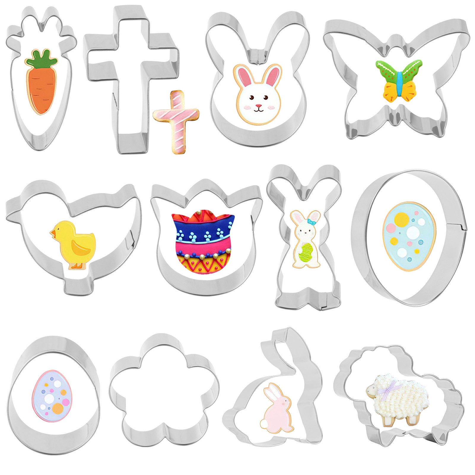 GarveeMore Ausstechform Osterkeksausstecher-Set aus Edelstahl (8-teilig), (8-St)