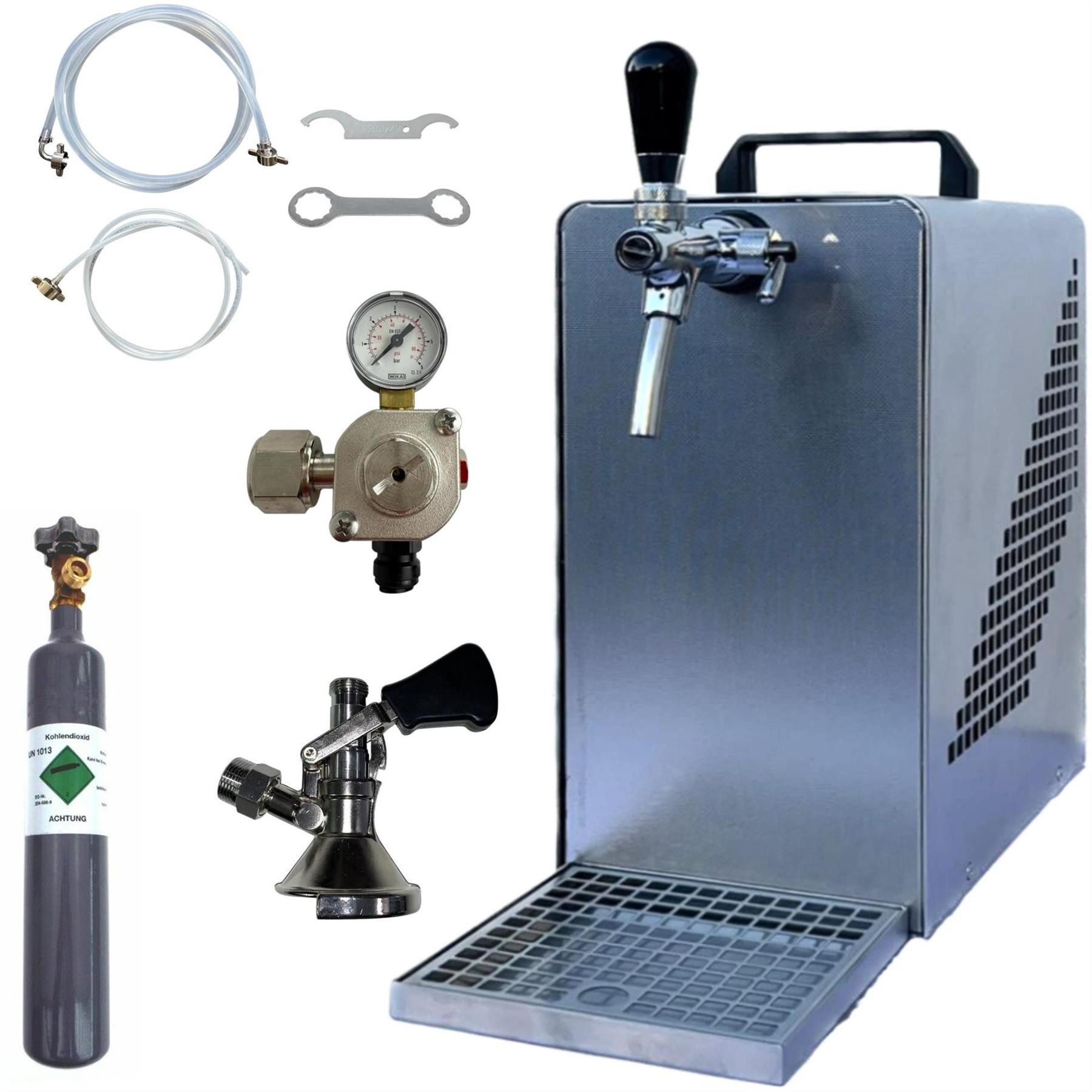 BieTal Bierzapfanlage BieTal® Bierzapfanlage Bierkühler Zapfanlage 30 Liter/h SET 5/8 Zoll, Bier Zapfanlage mit Durchlaufkühler
