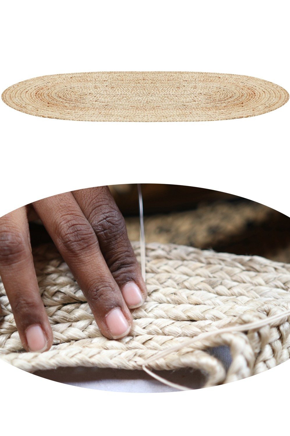 Marrakesch Orient & Mediterran Interior Teppich Jute Teppich Emma handgefertigt in Natur Beige 90 x 150 cm handgemacht, Höhe: 1 mm, Handarbeit
