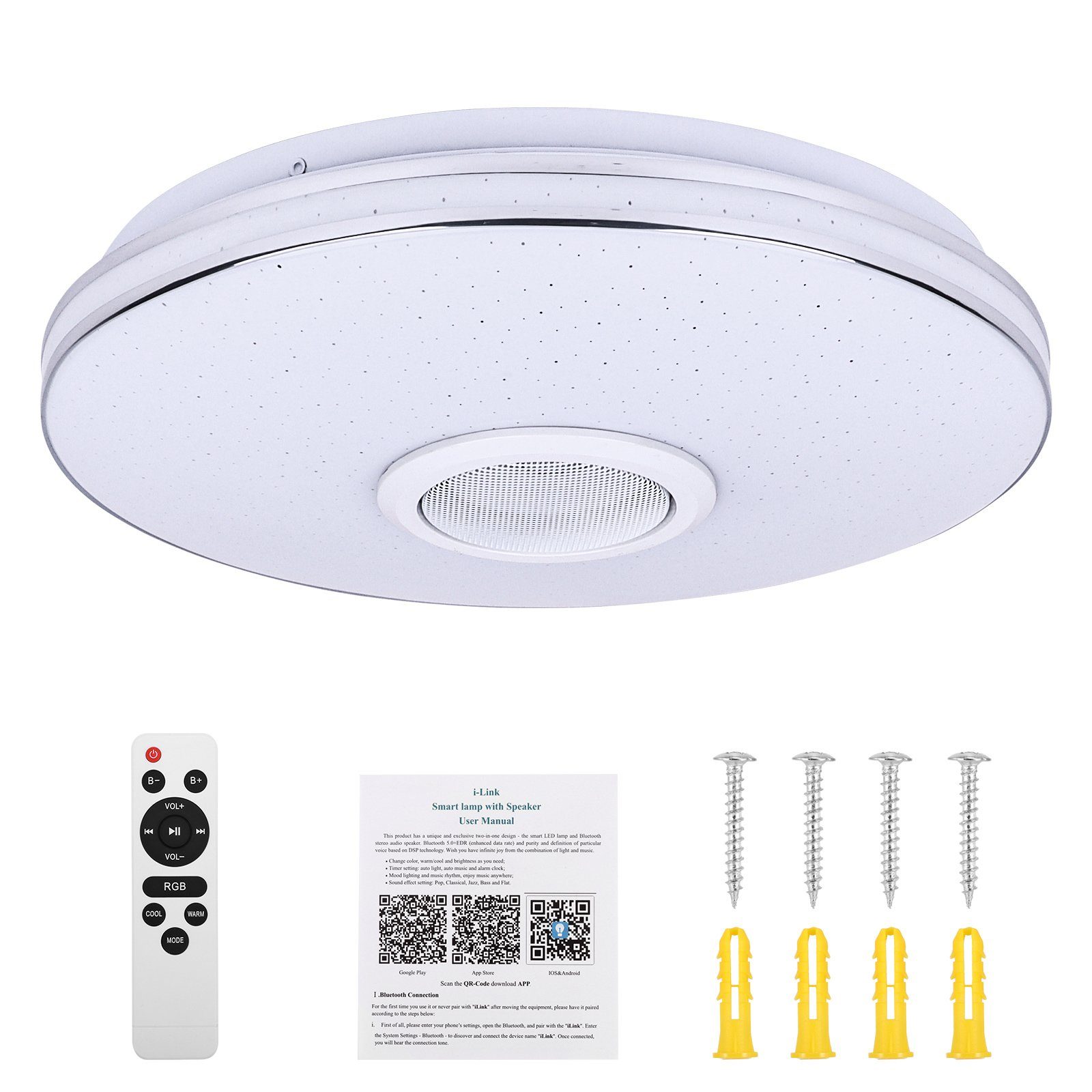BlingBin LED Deckenleuchte LED-Deckenlampen Farbwechsellampe Bluetooth-Laut günstig online kaufen