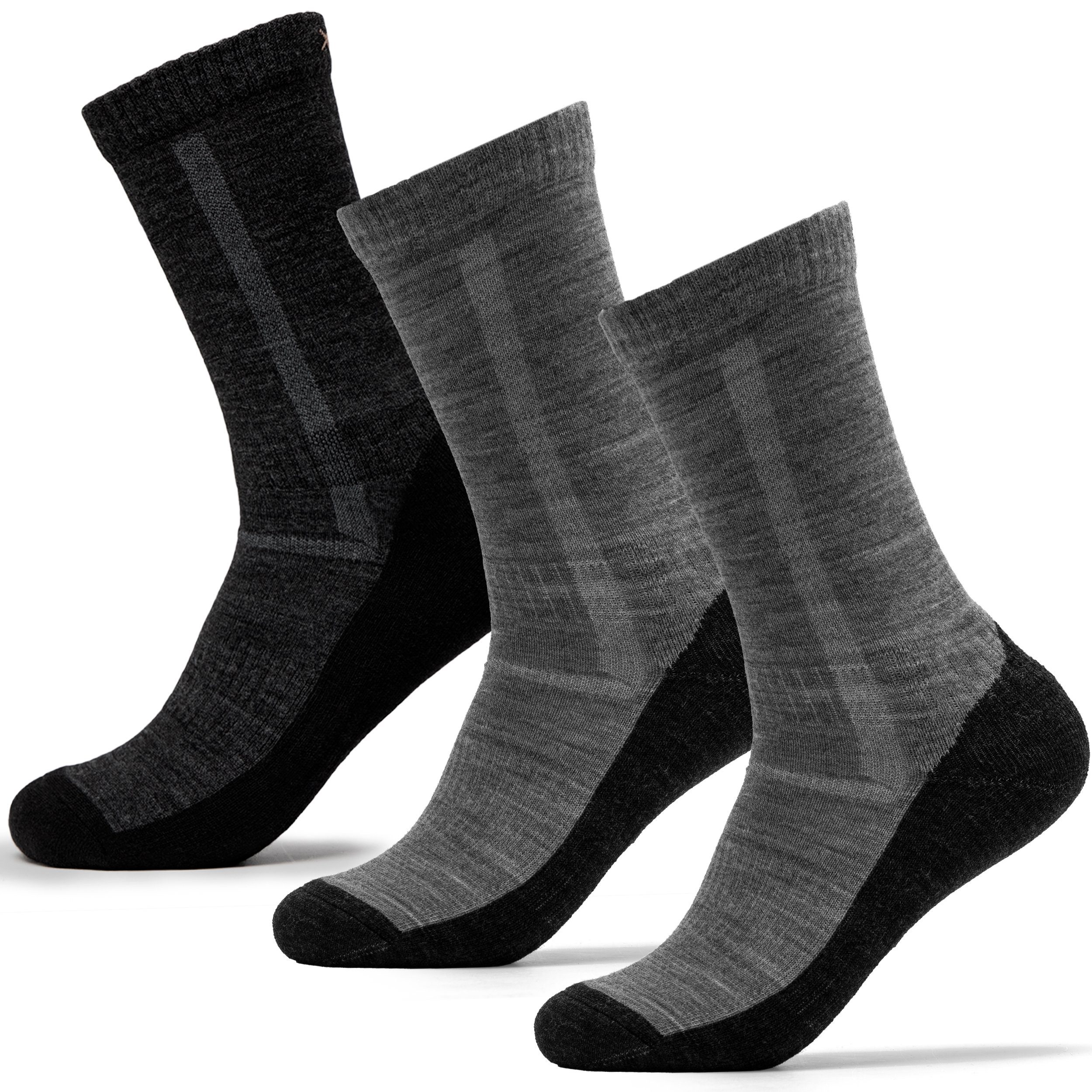 OCCULTO Wandersocken Damen Merino Wandersocken 3er Pack (Modell: Tamara) (3-Paar)