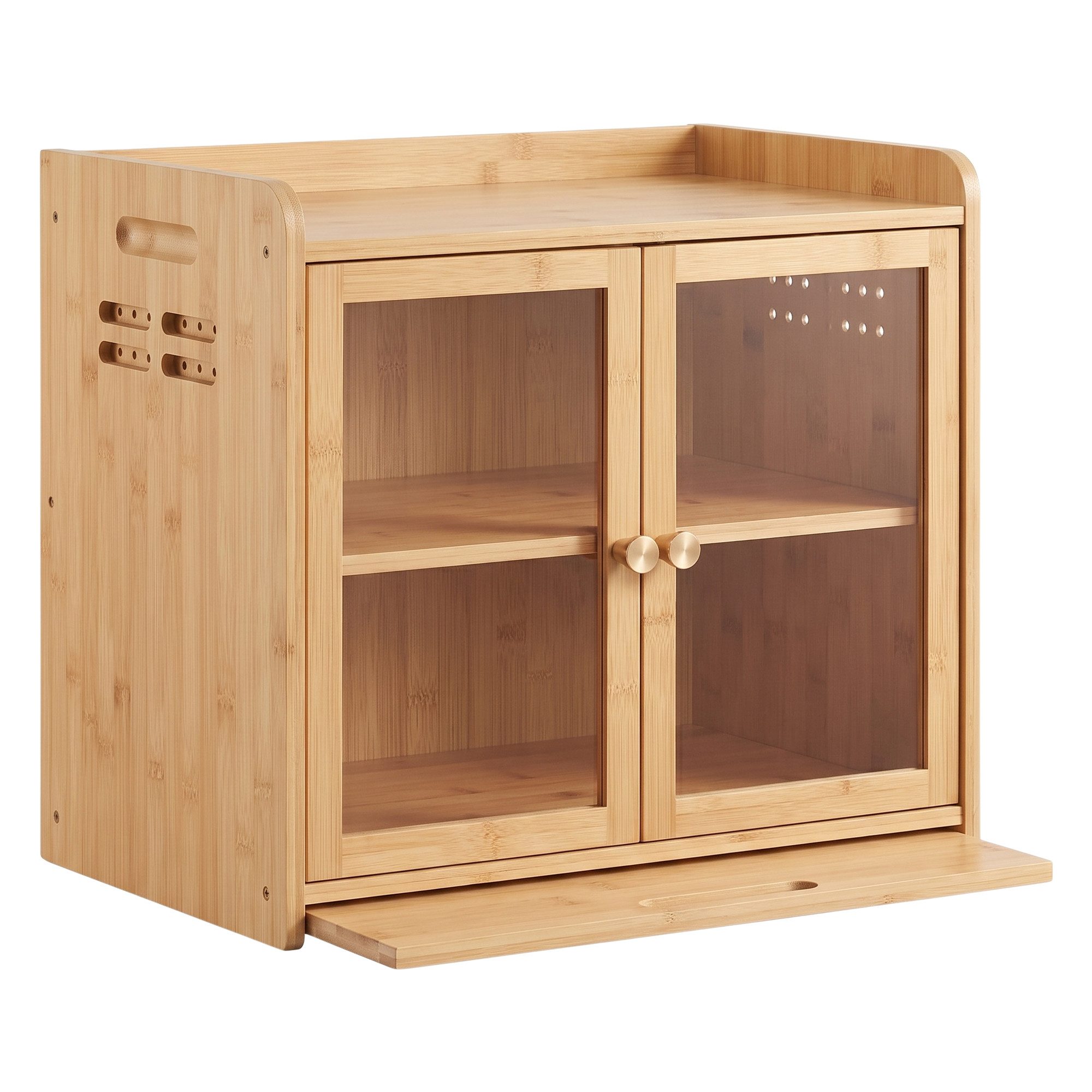 AdelDream Brotkasten AdelDream Bambus Küchen Organizer mit Brotschrank, Schneidebrett